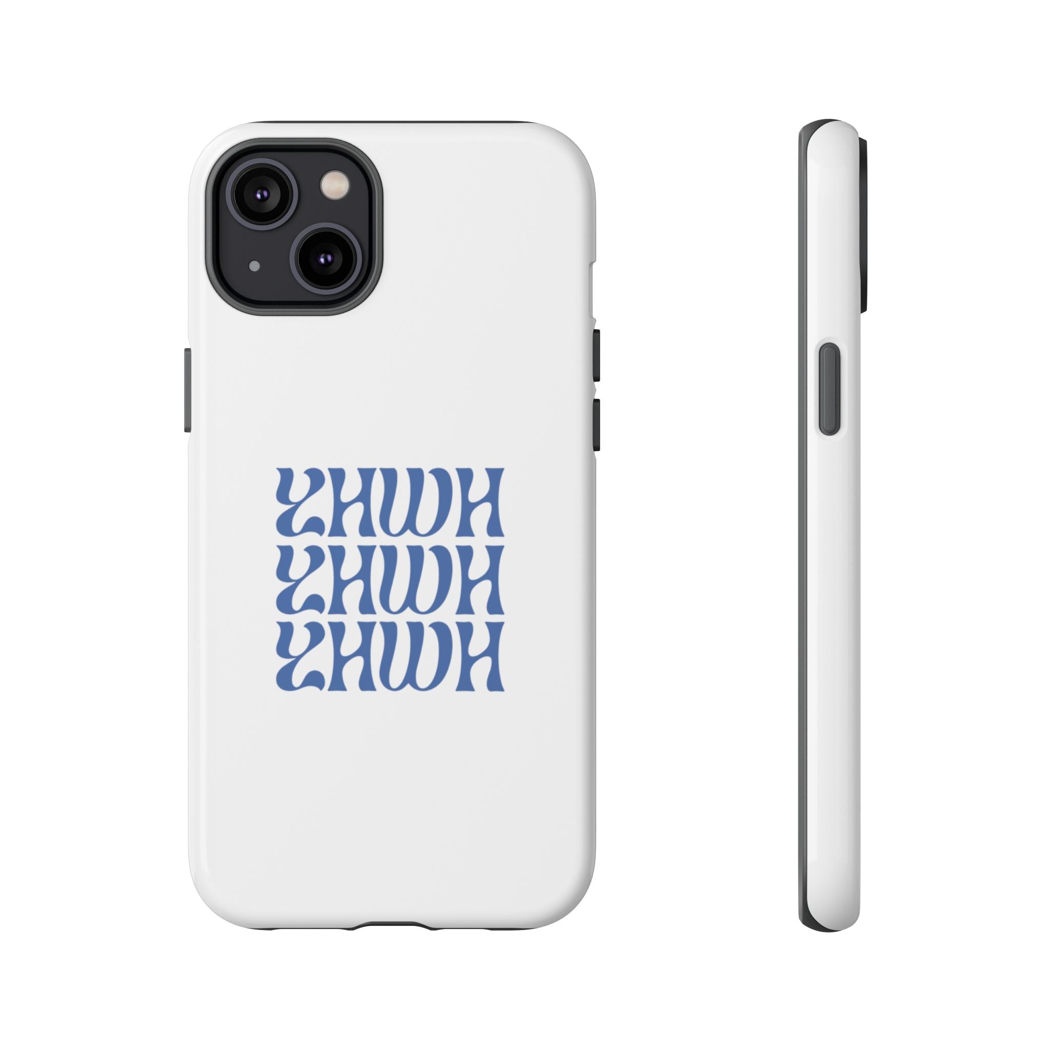 "YHWH" — Retro Blue Wavy Tough Phone Case