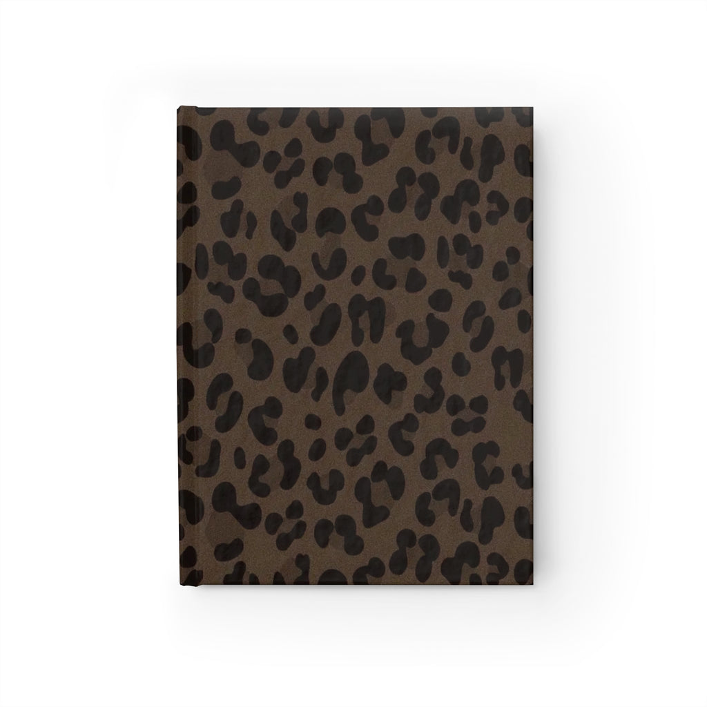 Leopard Print Brown Hardcover Ruled Journal — Pocket Notebook for Notes & Daily Planning