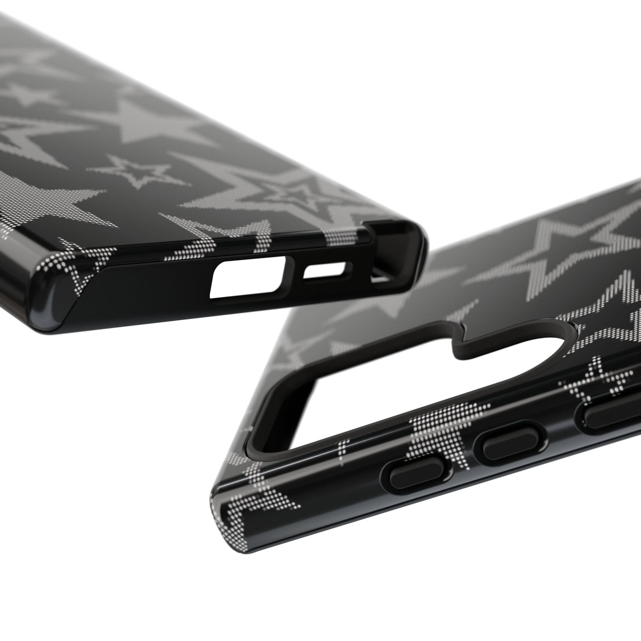 Black Star Pattern Tough Phone Case — Durable Protective Phone Cover