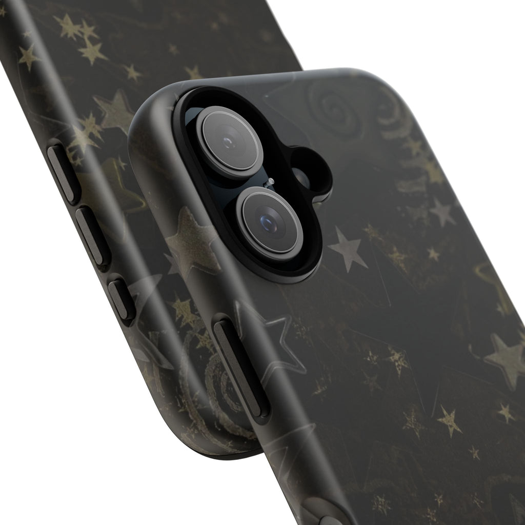 Black Starry iPhone Case – Protective Tough Case with Subtle Galaxy Pattern