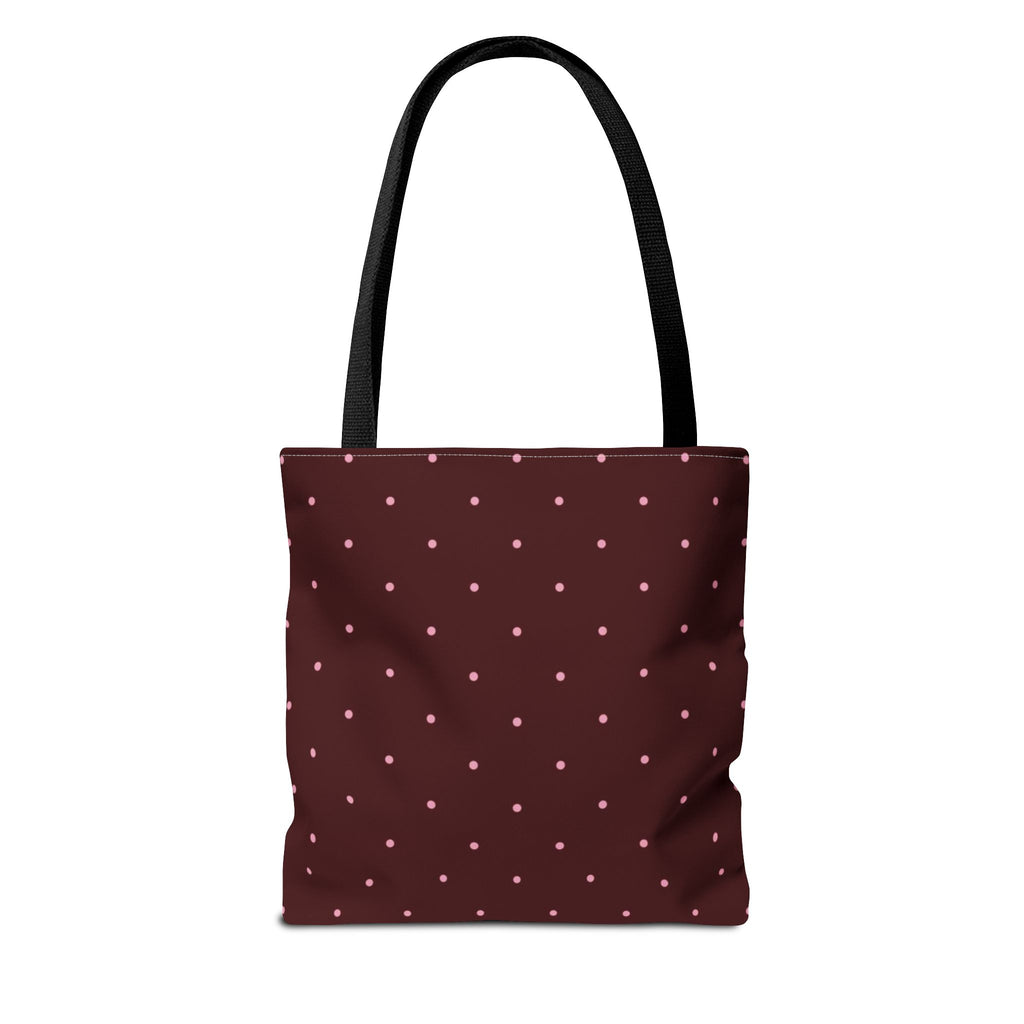 Burgundy Polka Dot Tote Bag