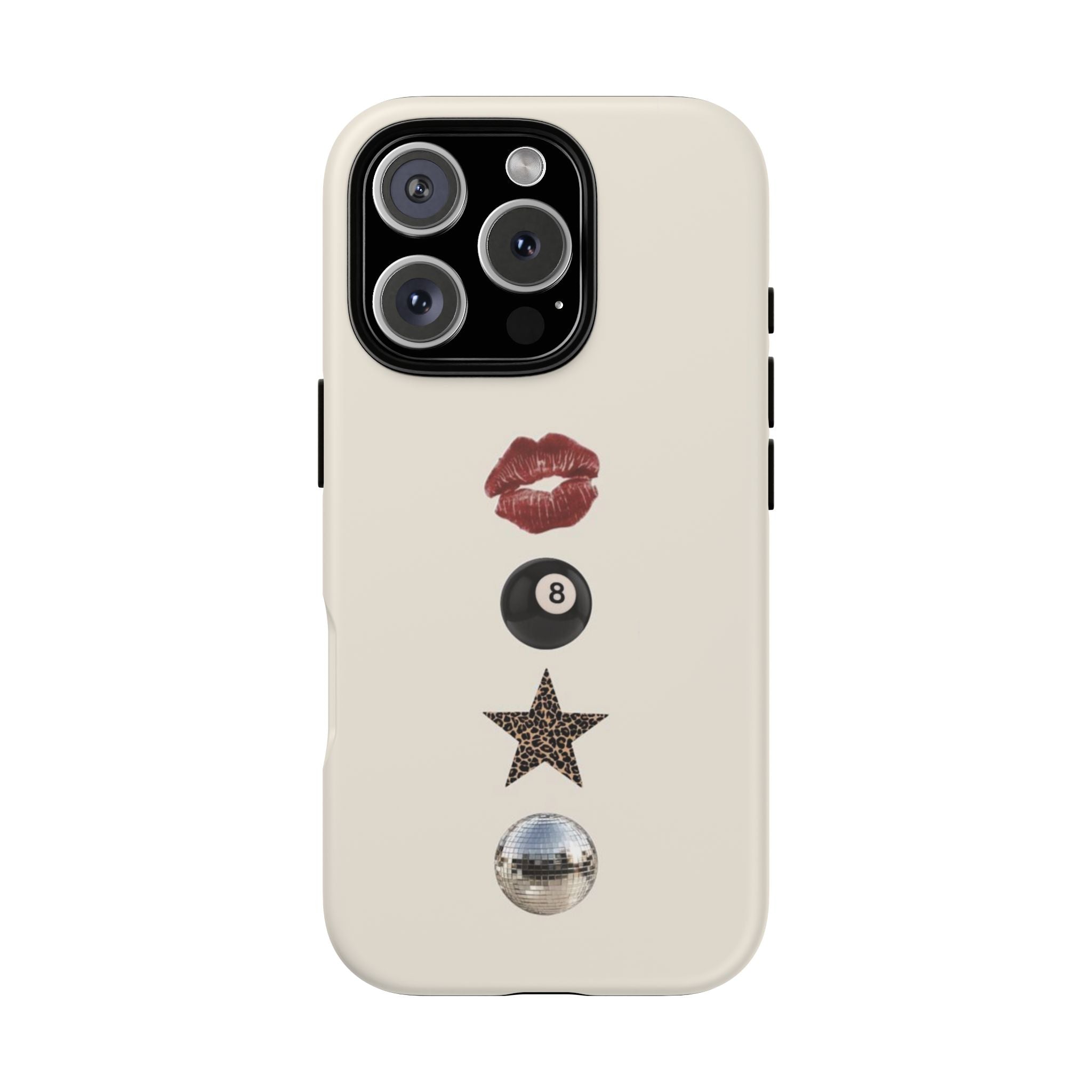 Kiss 8-Ball Star iPhone Case – Trendy Minimalist Protective Cover