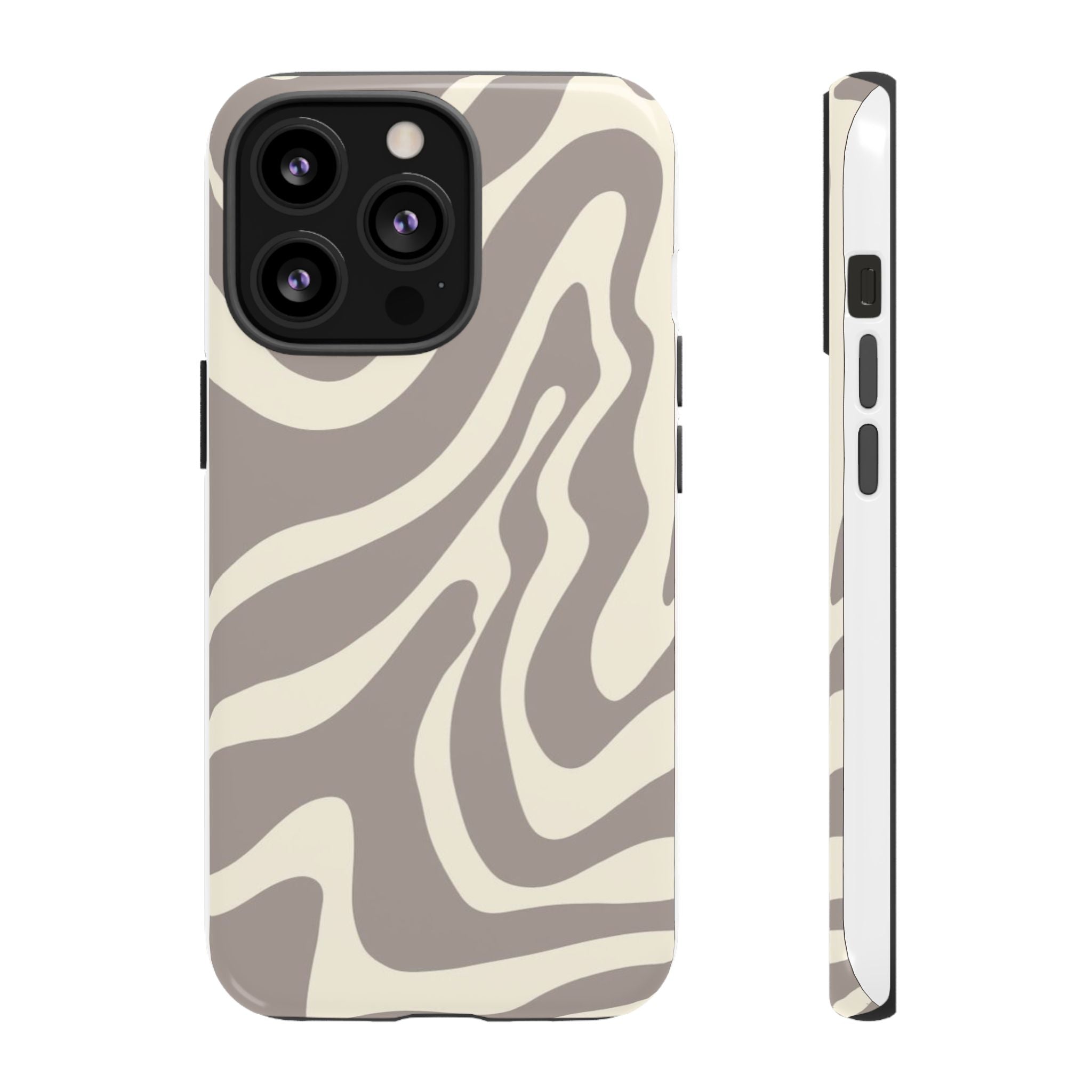 Neutral Zebra Print Tough iPhone Case