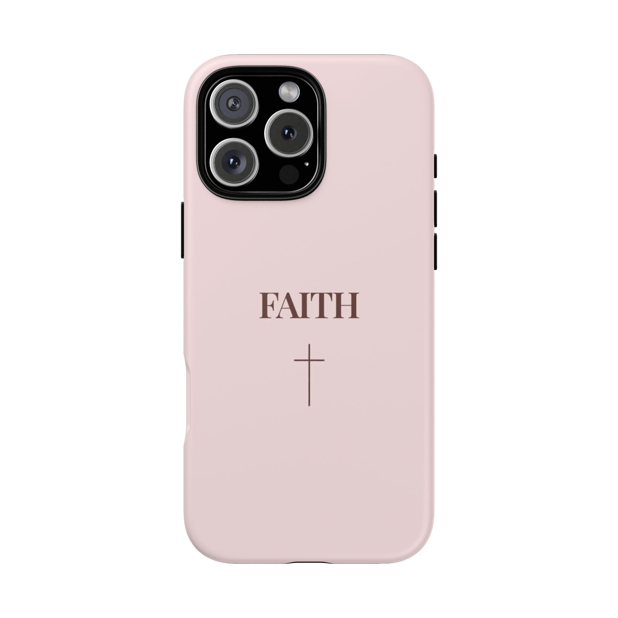 Faith Cross Tough Phone Case — Minimal Pink Christian iPhone Cover