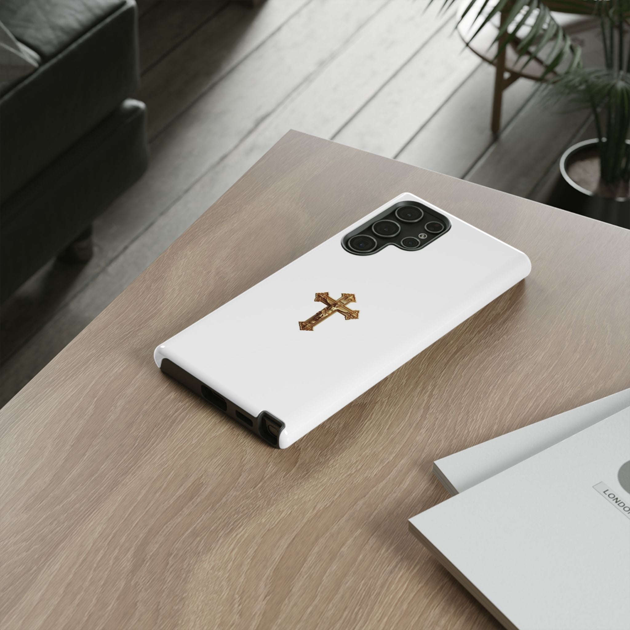 Gold Cross Tough Phone Case | Protective Cover