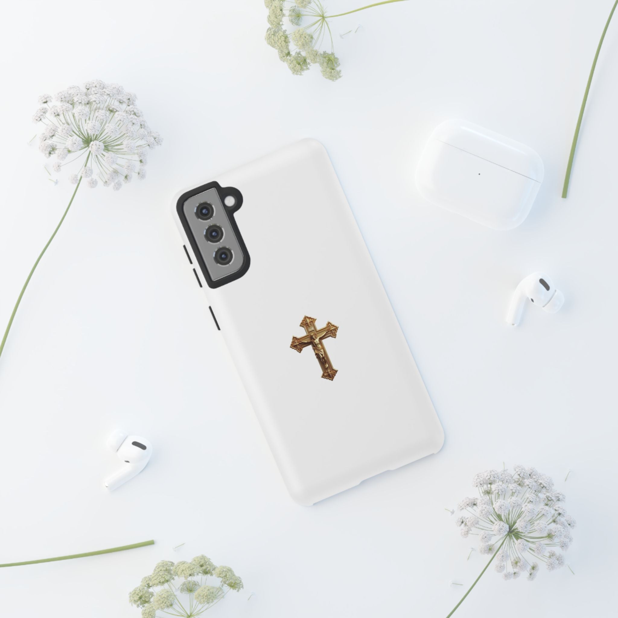 Gold Cross Tough Phone Case | Protective Cover