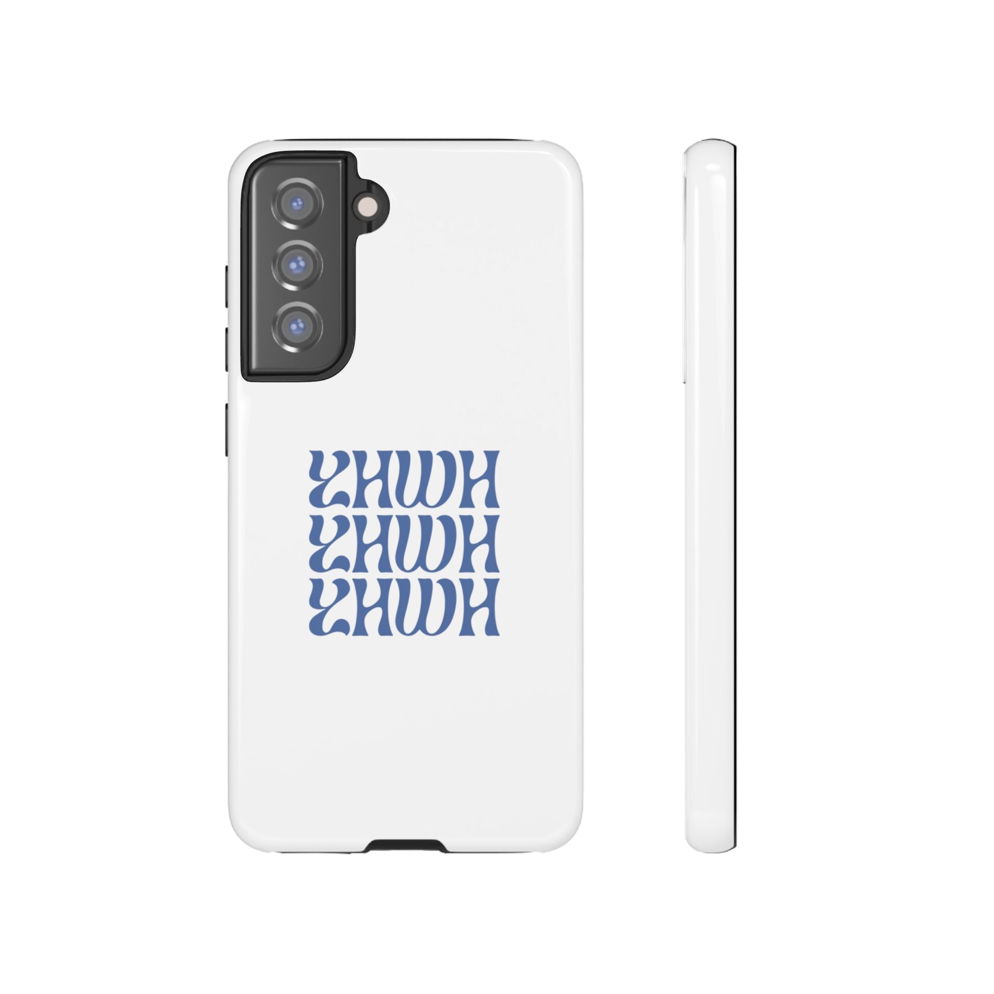 "YHWH" — Retro Blue Wavy Tough Phone Case