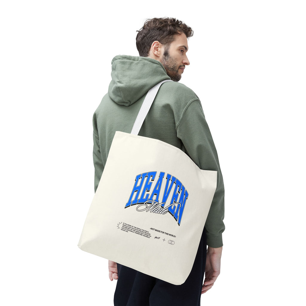 Heaven Music Tote Bag - Retro Blue Graphic All-Over Print