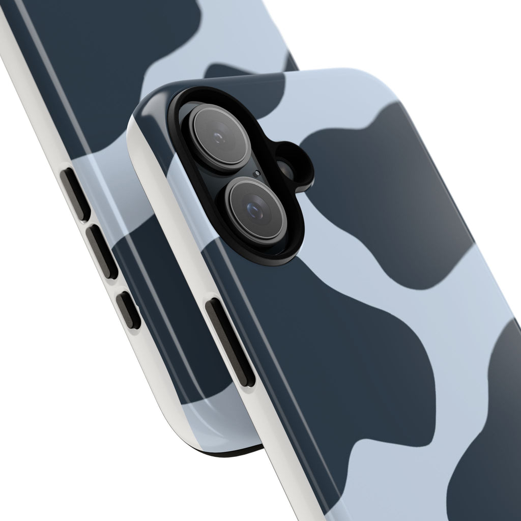 Cow Print Tough iPhone Case — Blue Black Abstract Pattern