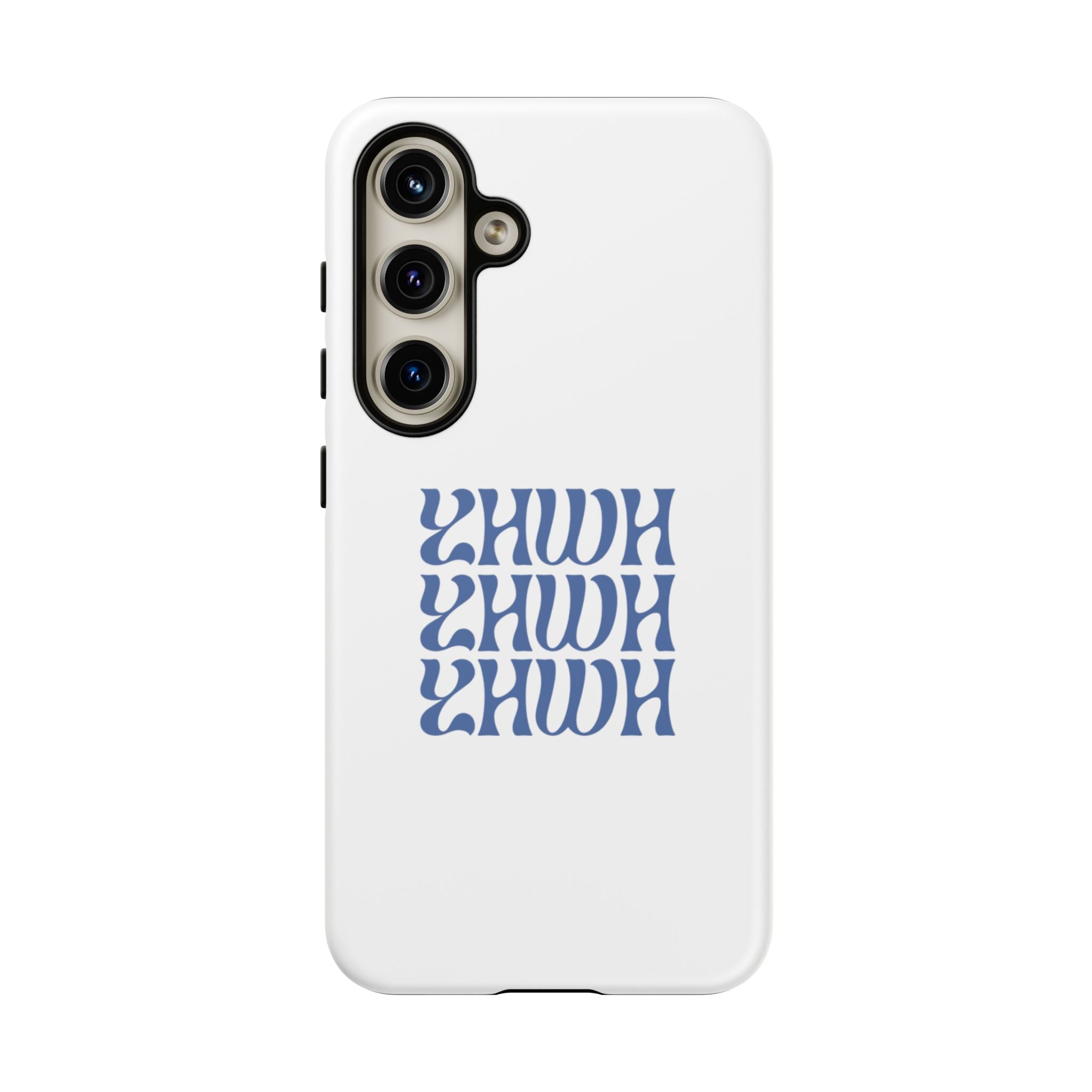 "YHWH" — Retro Blue Wavy Tough Phone Case
