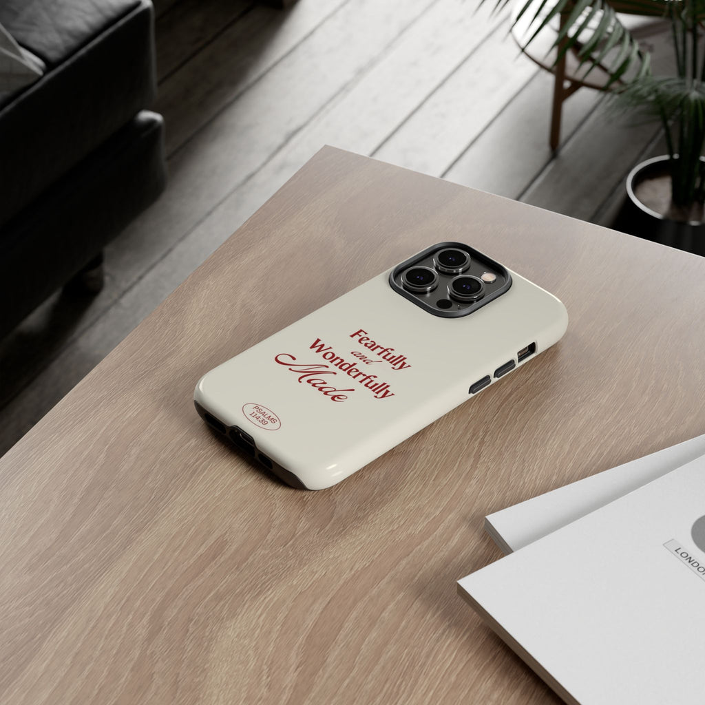 Tough Phone Case — "Fearfully and Wonderfully Made" Christian Scripture Protective Case