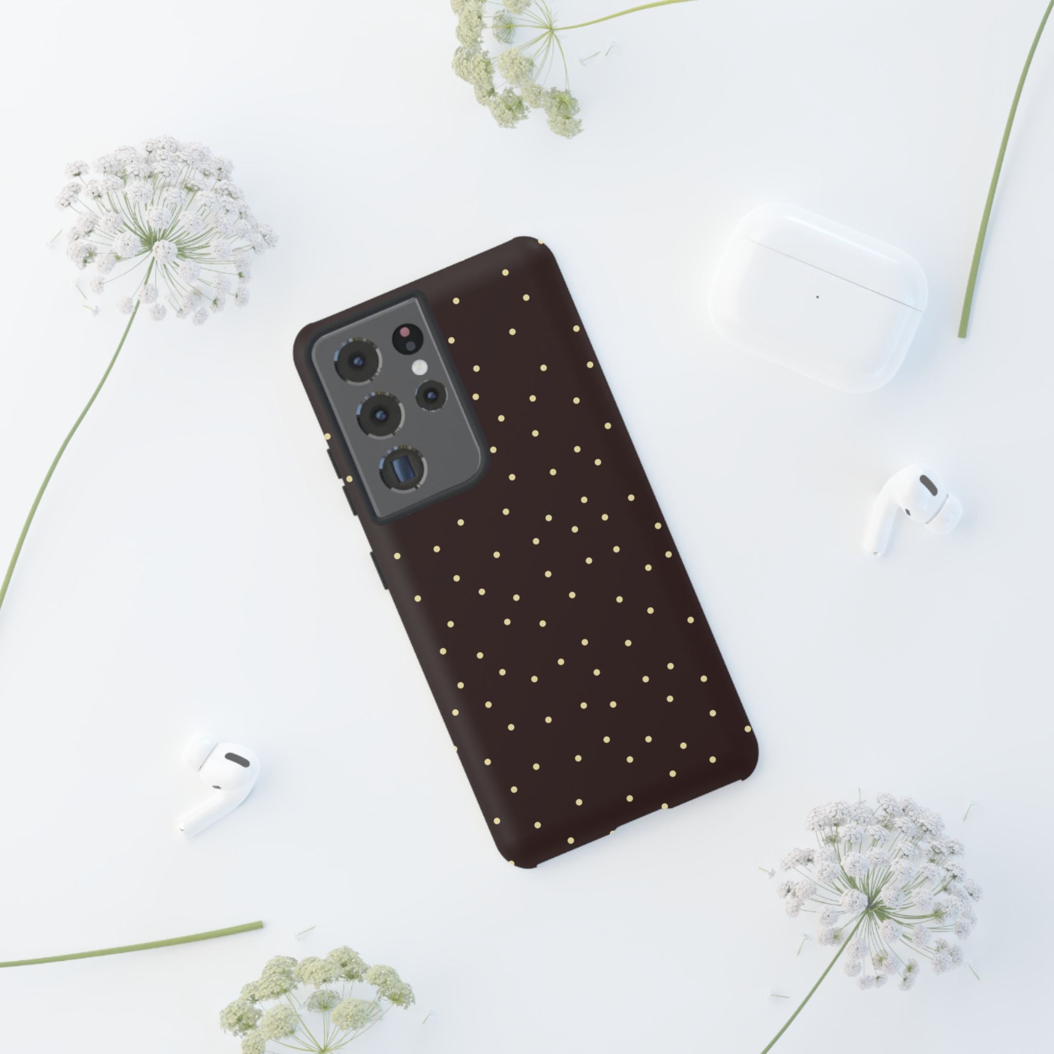 Brown Gold Polka Dot Tough Phone Case
