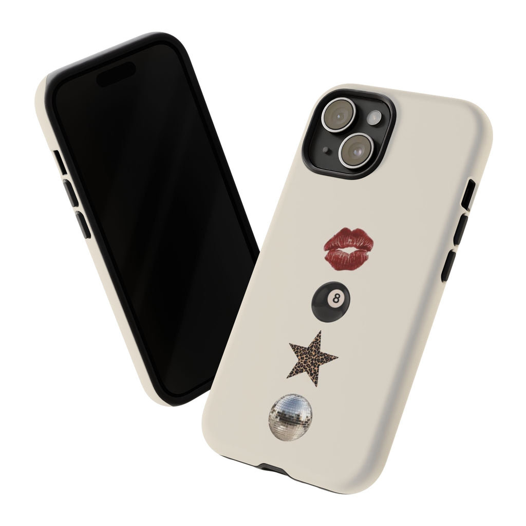 Kiss 8-Ball Star iPhone Case – Trendy Minimalist Protective Cover