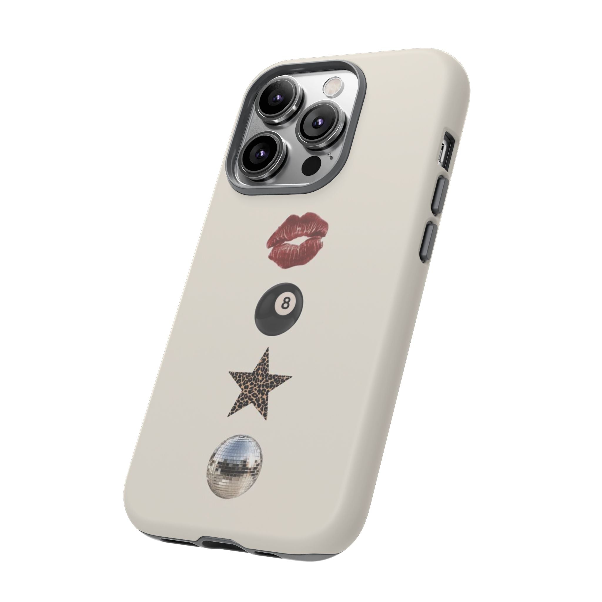 Kiss 8-Ball Star iPhone Case – Trendy Minimalist Protective Cover