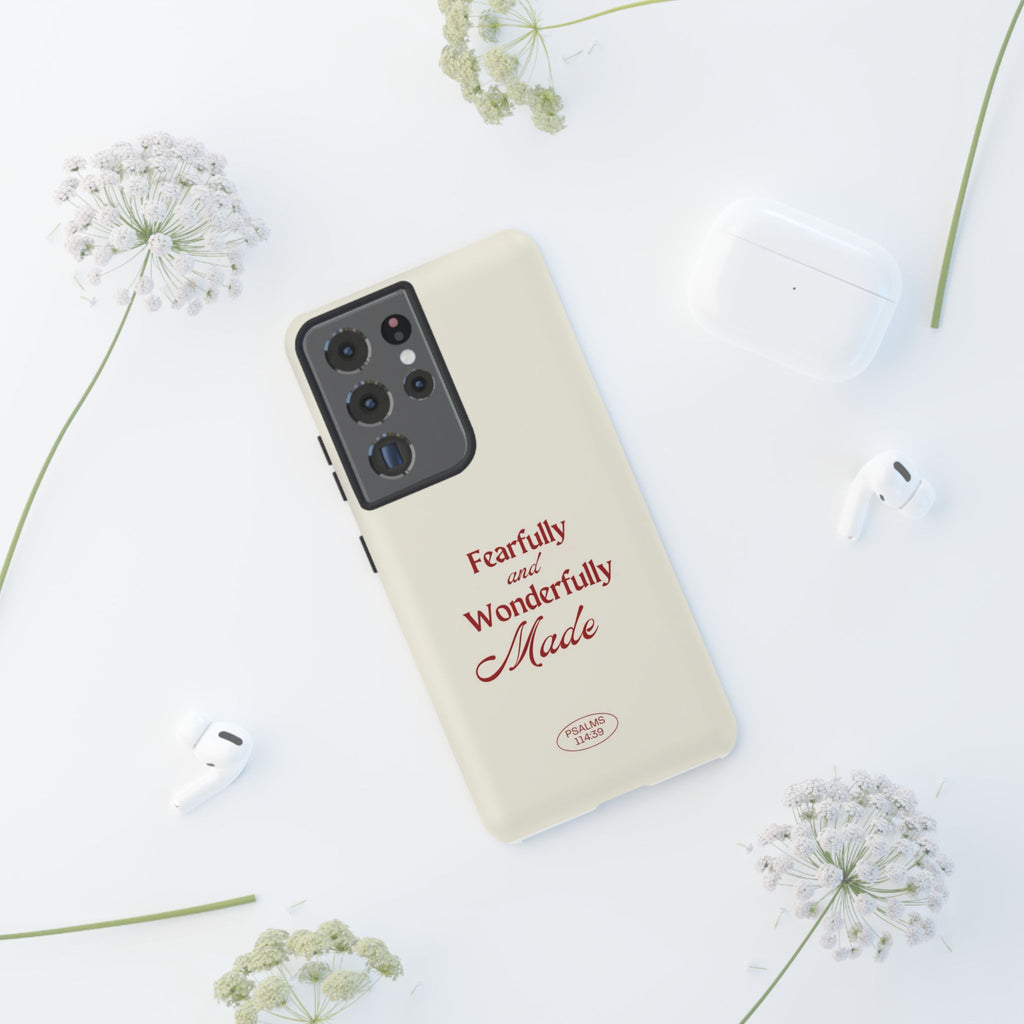 Tough Phone Case — "Fearfully and Wonderfully Made" Christian Scripture Protective Case