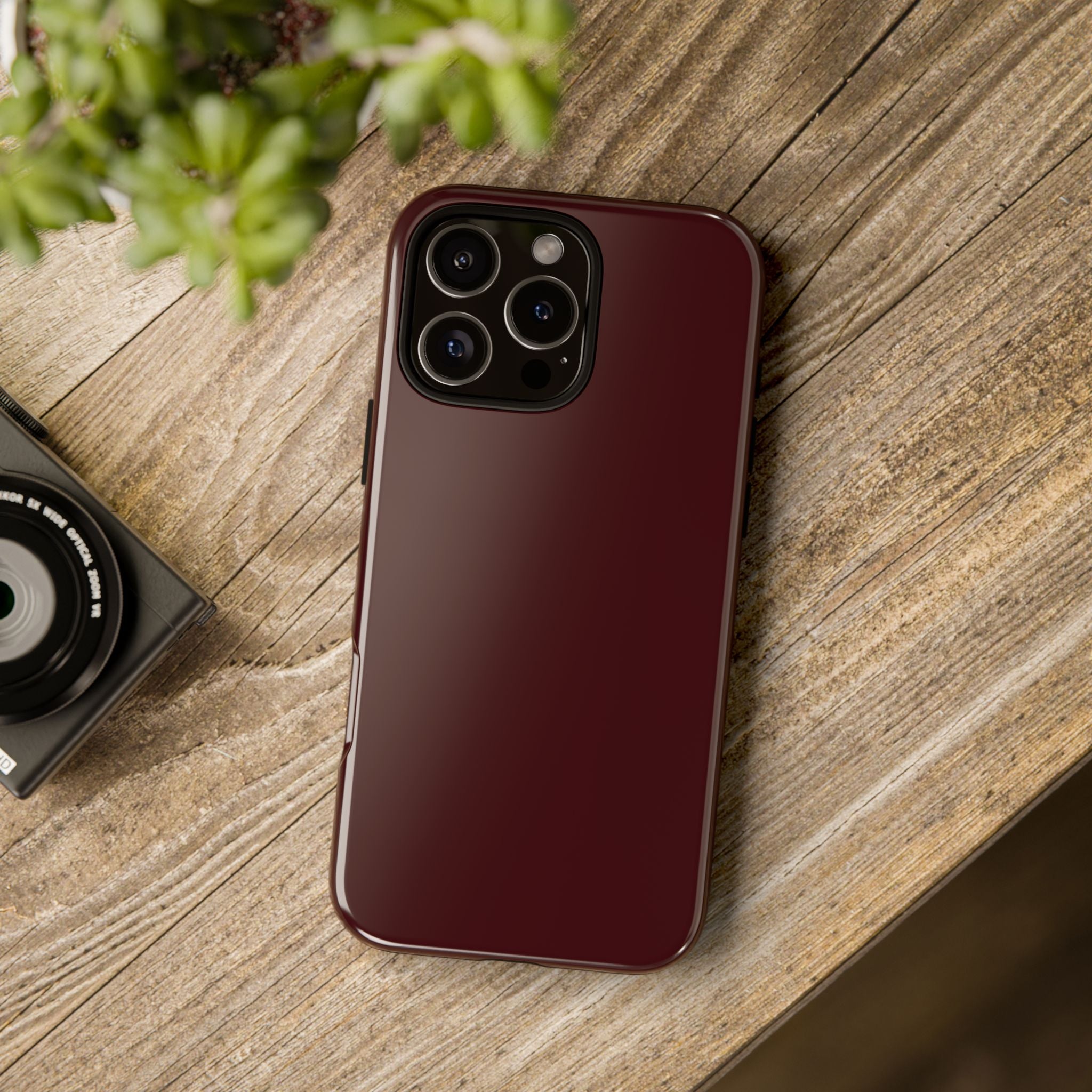 Maroon Tough iPhone Case — Slim Impact-Resistant Protective Cover