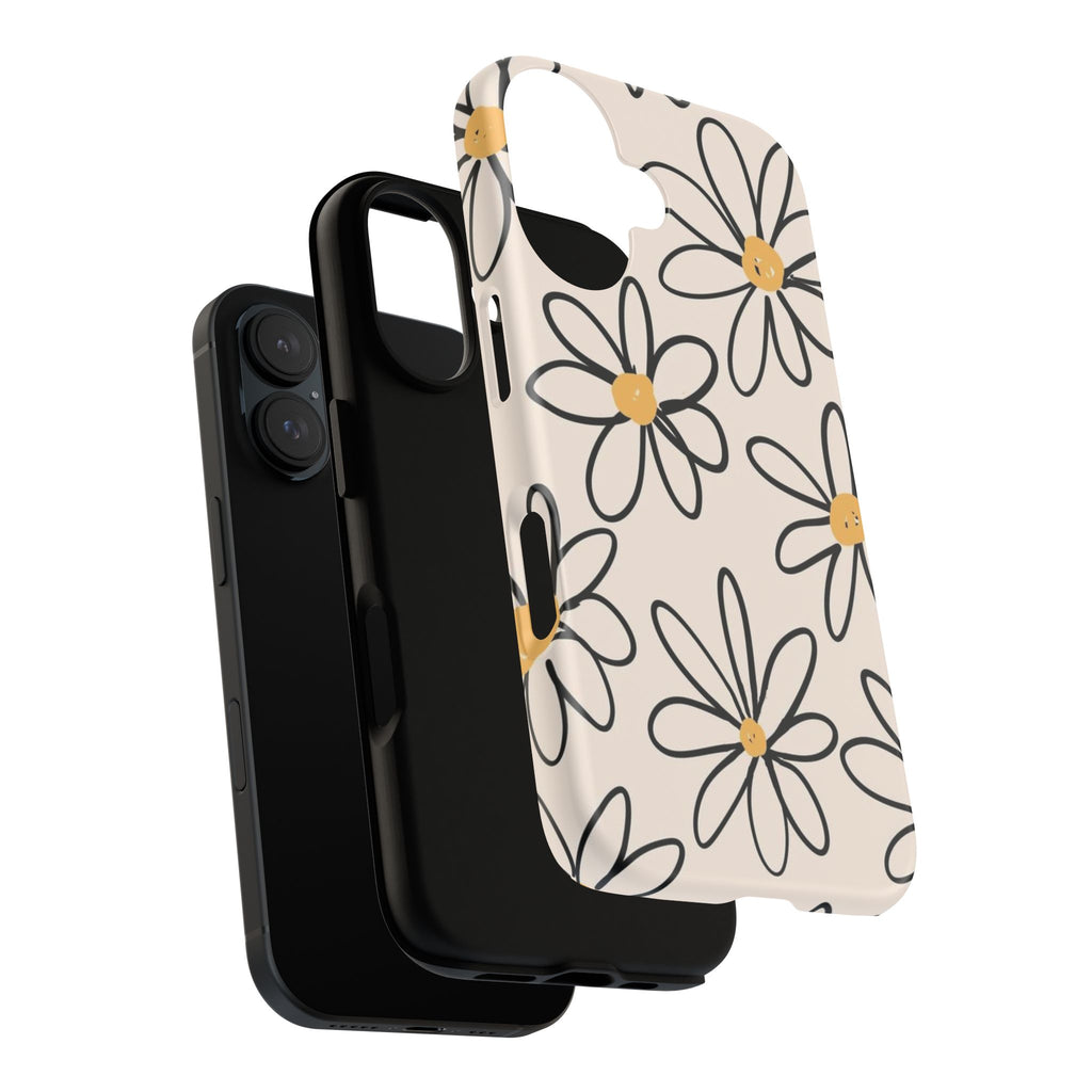 Daisy Sketch iPhone Case — Floral Protective Phone Cover