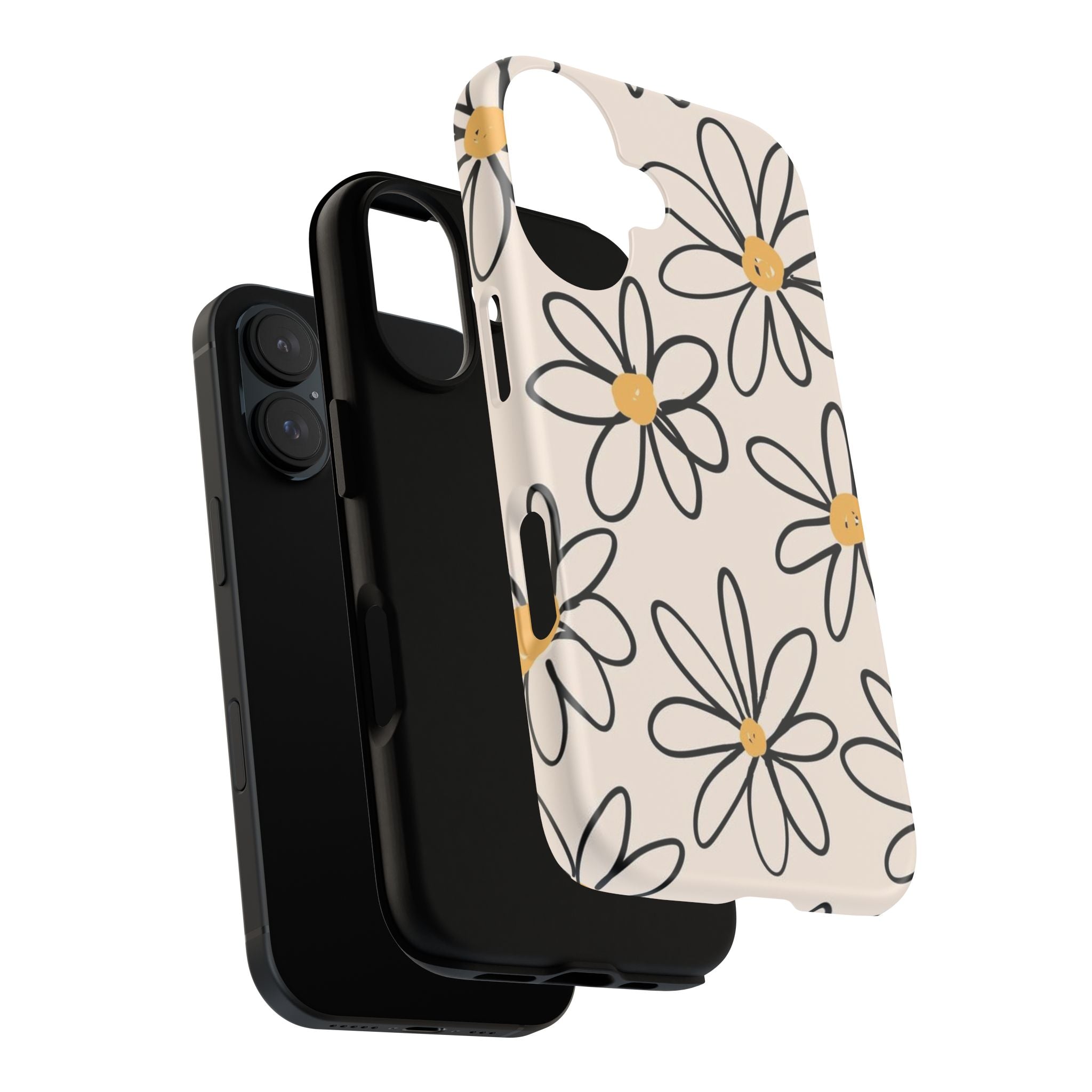 Daisy Sketch iPhone Case — Floral Protective Phone Cover