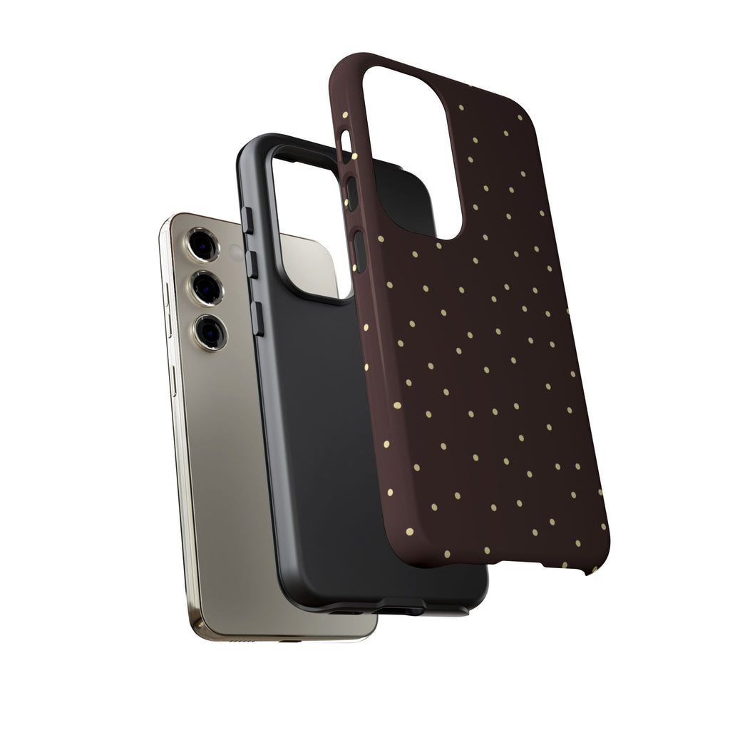 Brown Gold Polka Dot Tough Phone Case