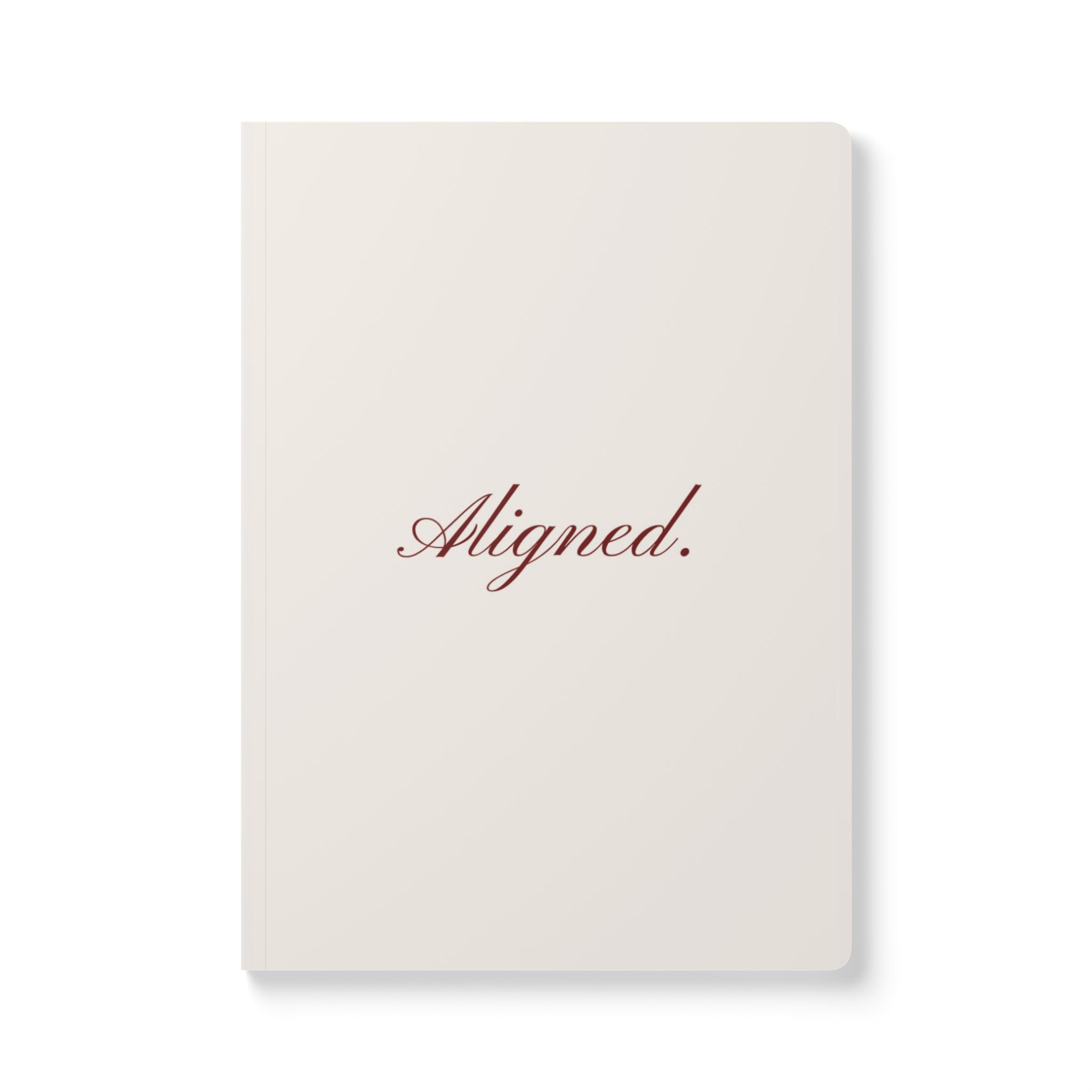 "Aligned" Softcover Journal — Minimal Motivational Notebook for Daily Planning & Reflection