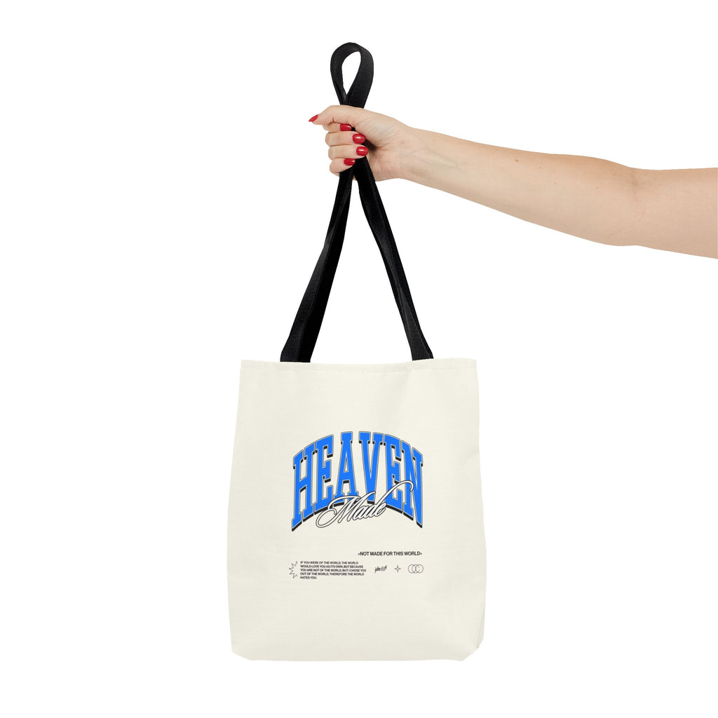 Heaven Music Tote Bag - Retro Blue Graphic All-Over Print