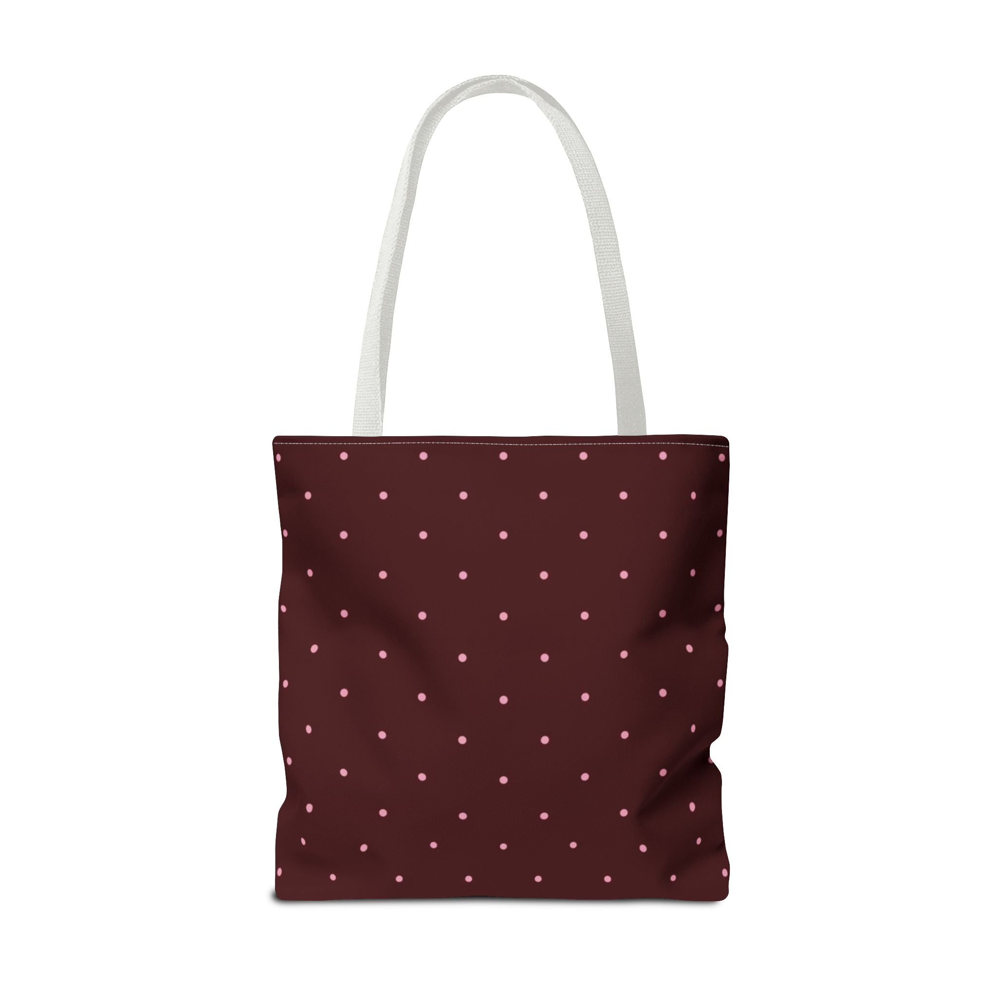 Burgundy Polka Dot Tote Bag