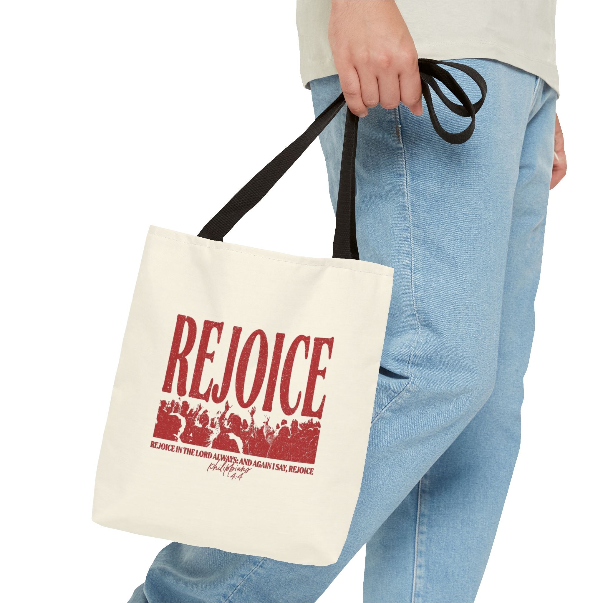 "Rejoice" Graphic Tote Bag