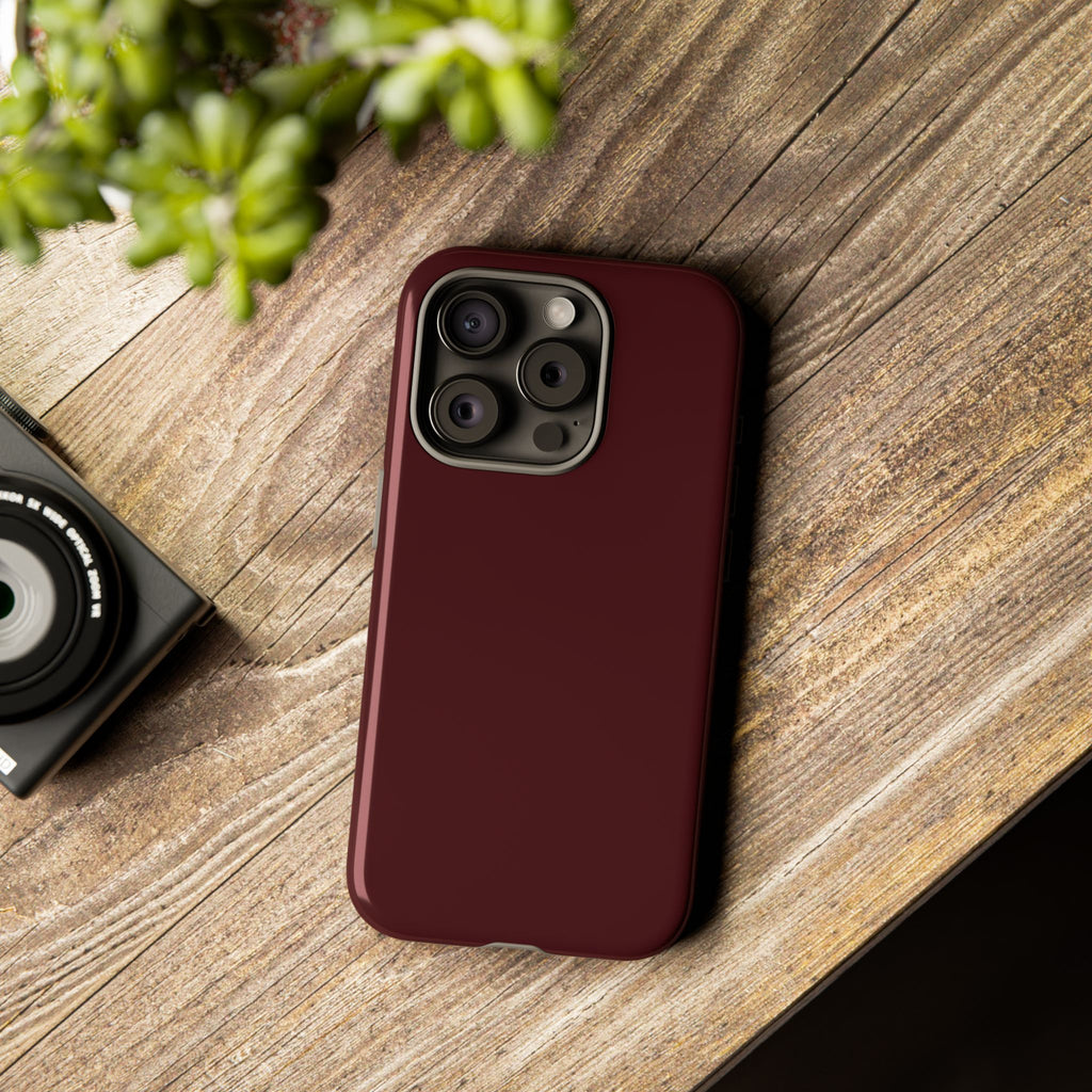 Maroon Tough iPhone Case — Slim Impact-Resistant Protective Cover
