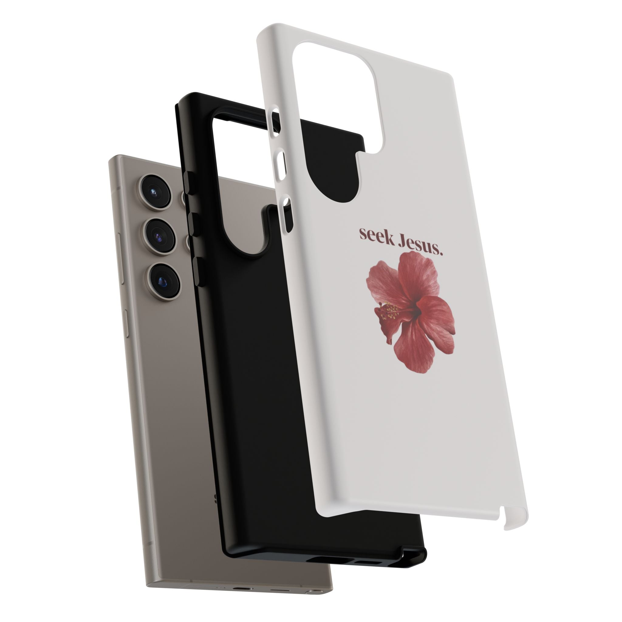 "seek Jesus." Floral Tough Protective Case