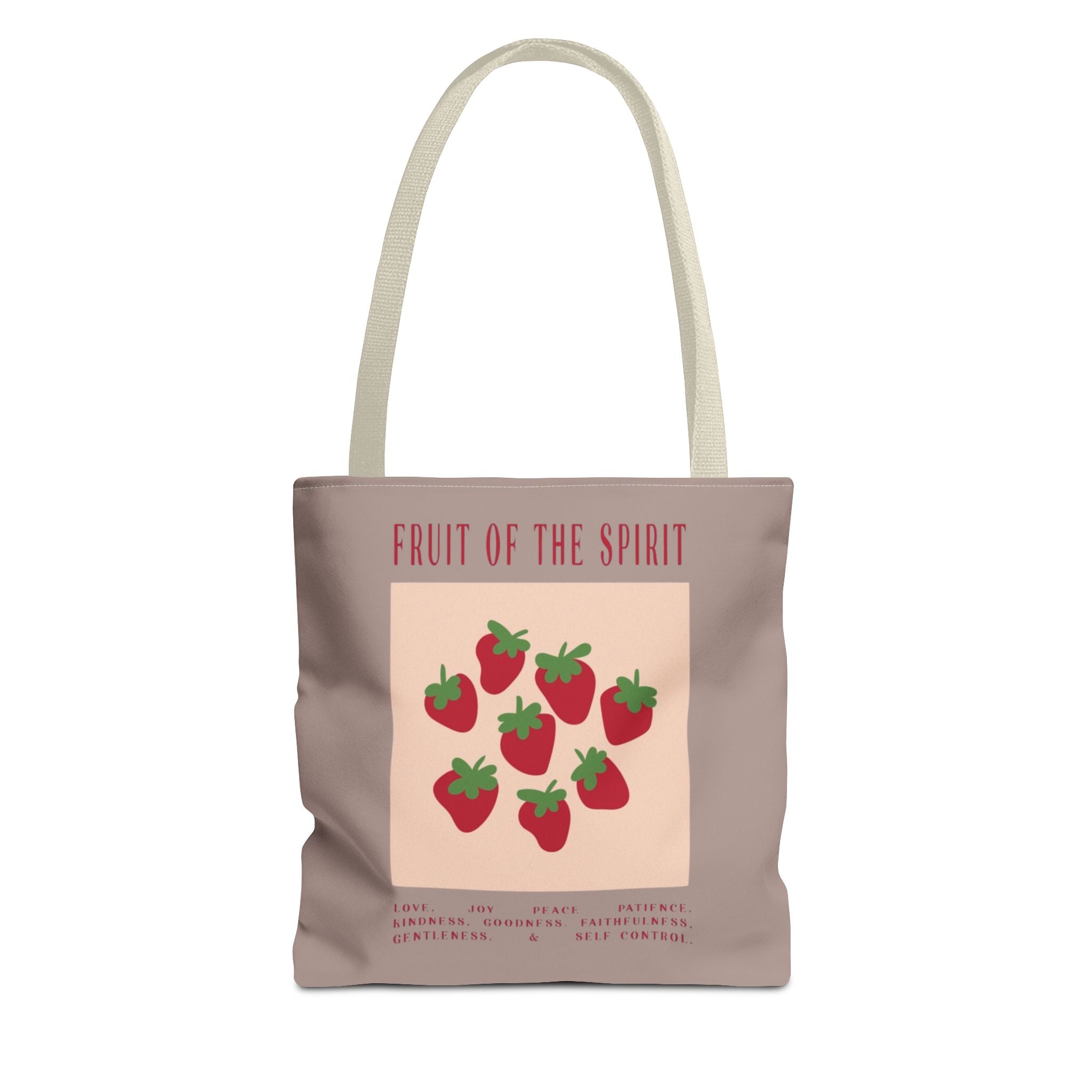 Fruit of the Spirit Strawberry Tote Bag — Christian Inspirational AOP Market Tote