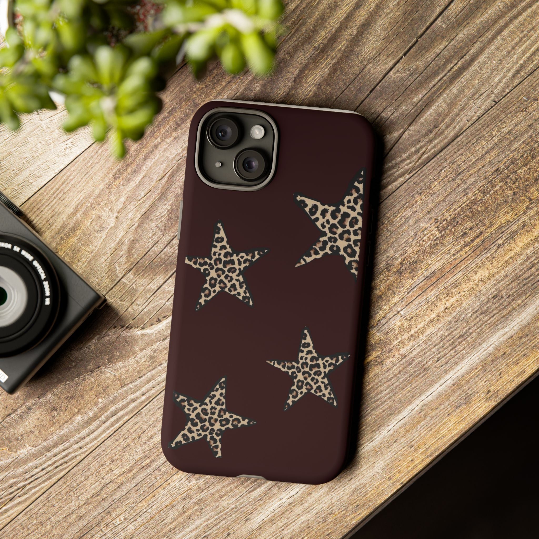 Leopard Star iPhone Case — Chic Brown Protective Tough Case