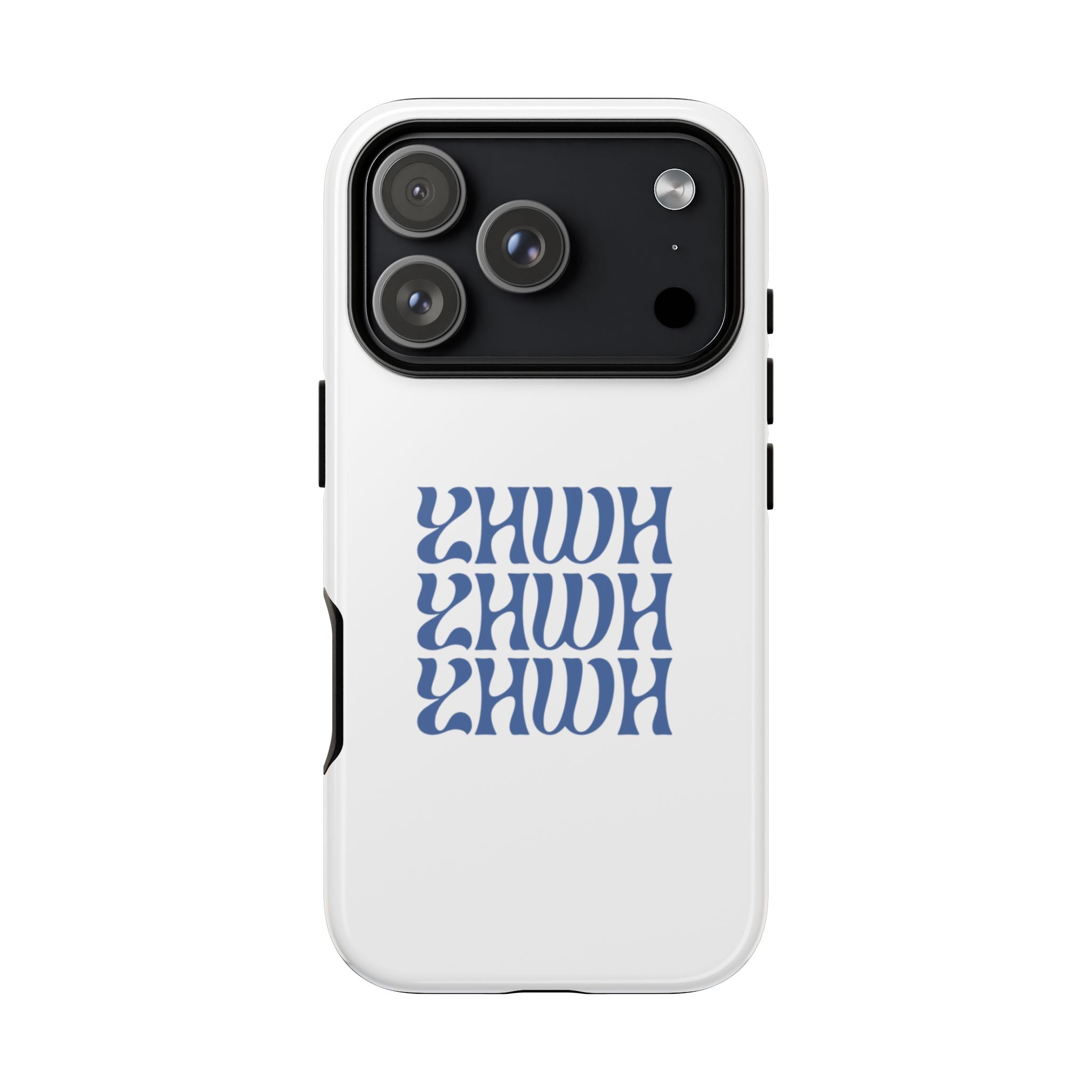 "YHWH" — Retro Blue Wavy Tough Phone Case