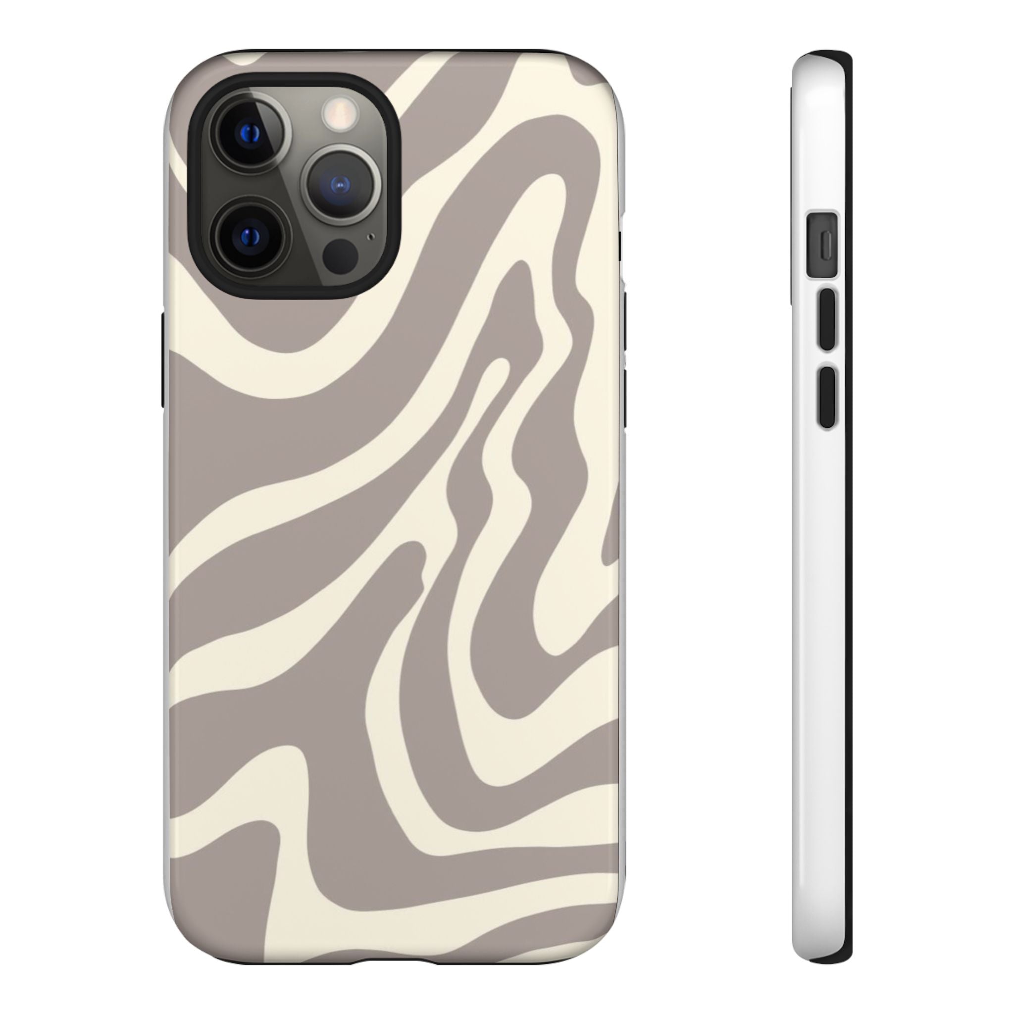 Neutral Zebra Print Tough iPhone Case