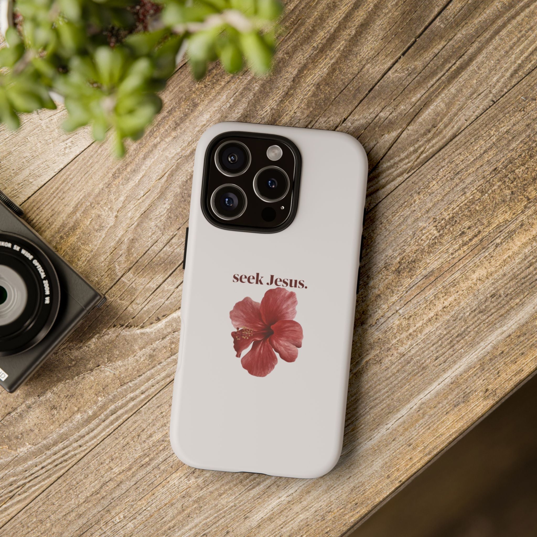 "seek Jesus." Floral Tough Protective Case
