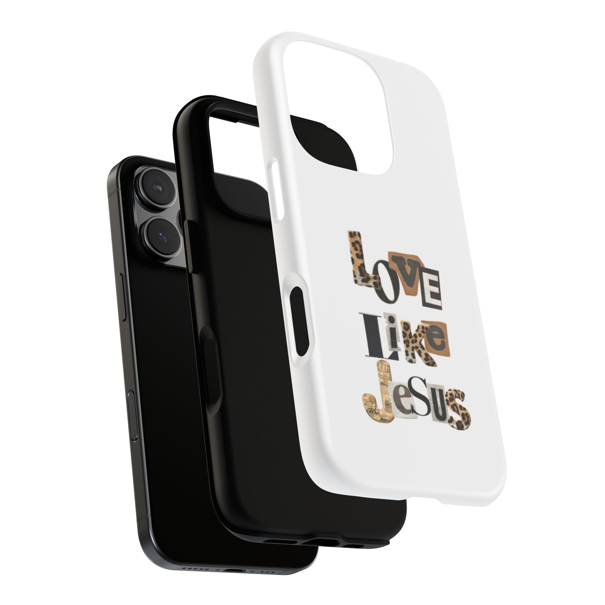 "Love Like Jesus" Leopard Print Christian Tough Phone Case