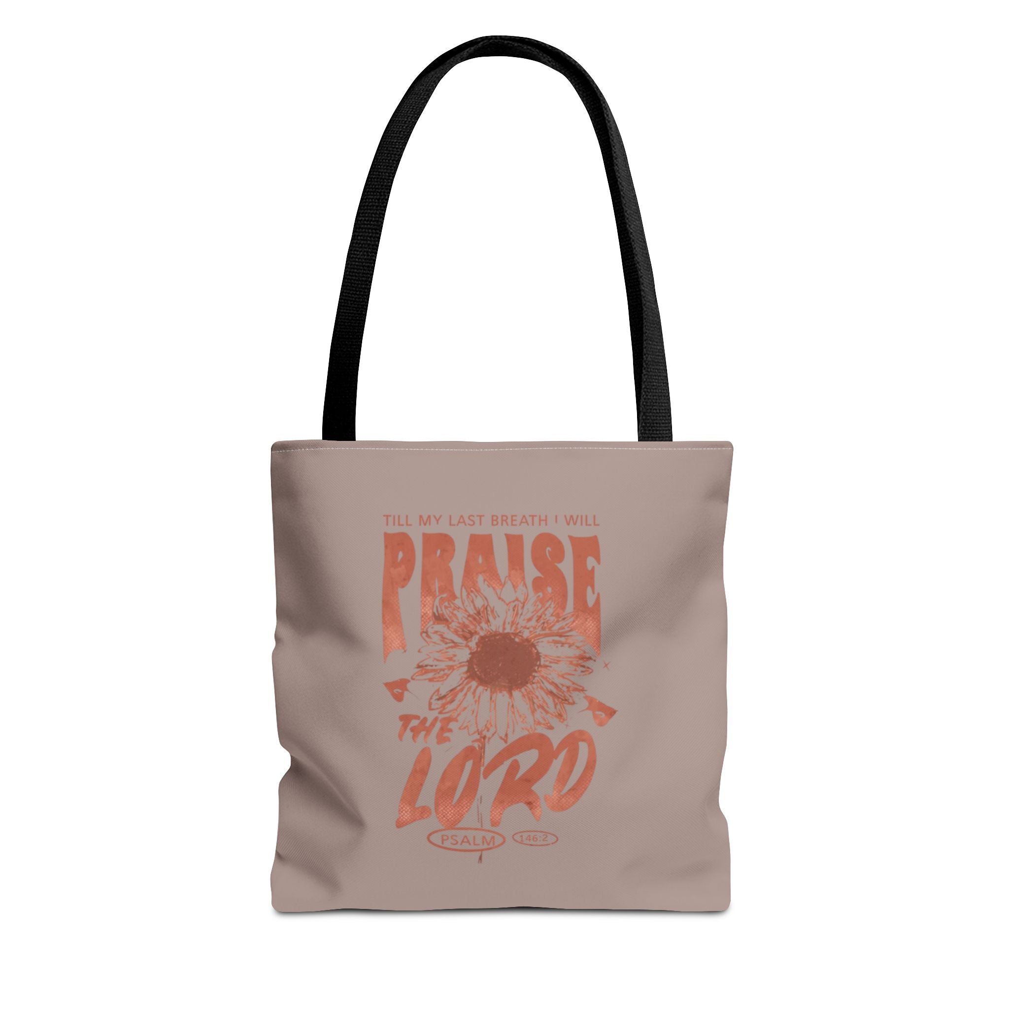 Praise the Lord Sunflower Tote Bag — Christian Floral Scripture Tote