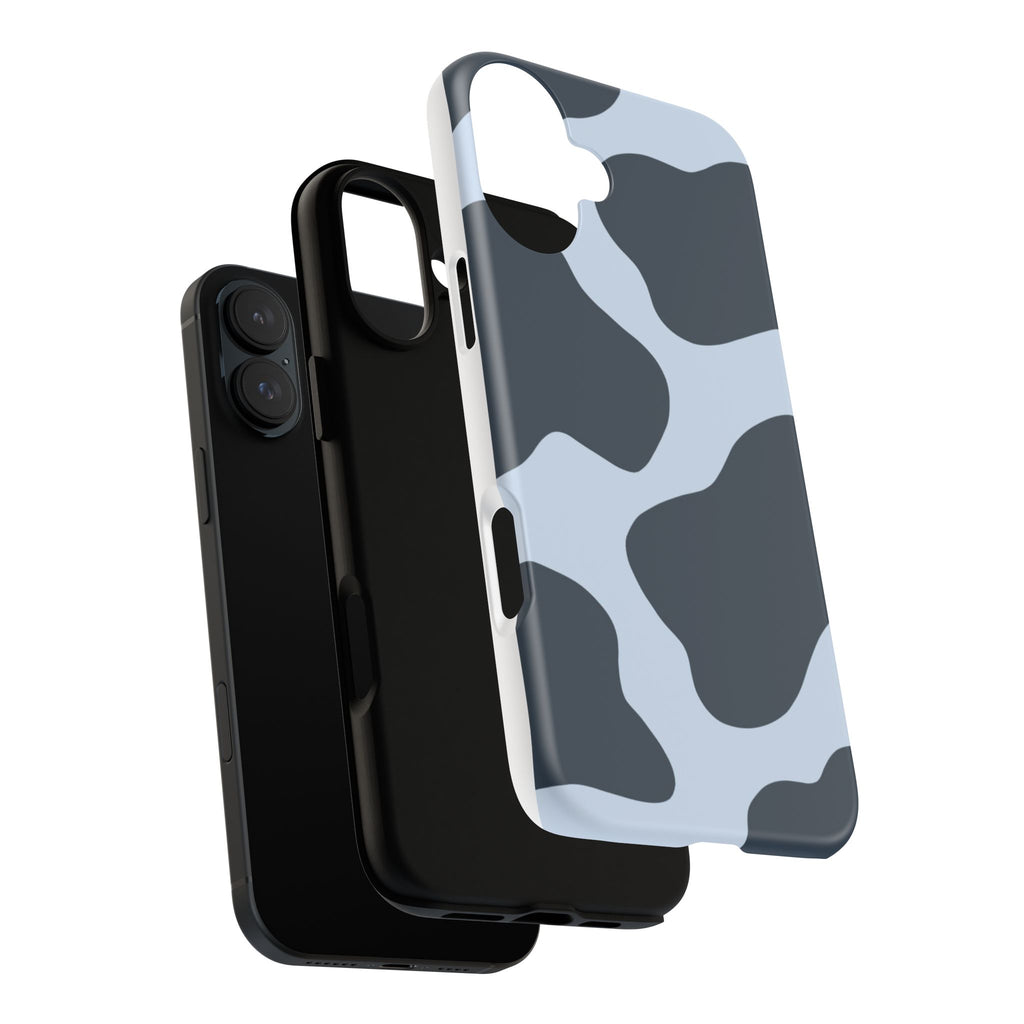 Cow Print Tough iPhone Case — Blue Black Abstract Pattern