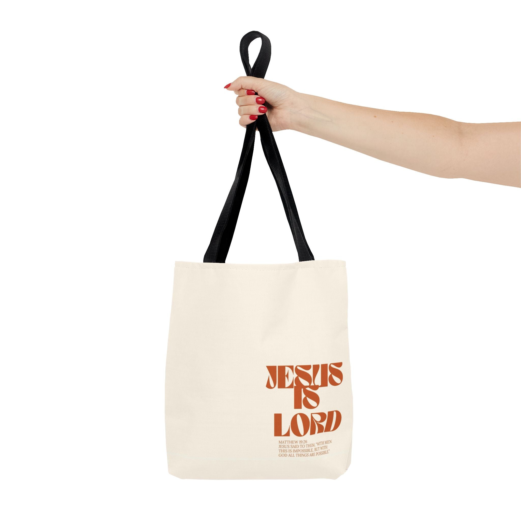 "Jesus Is Lord" Tote Bag — Faith-Based Christian Quote Everyday Tote