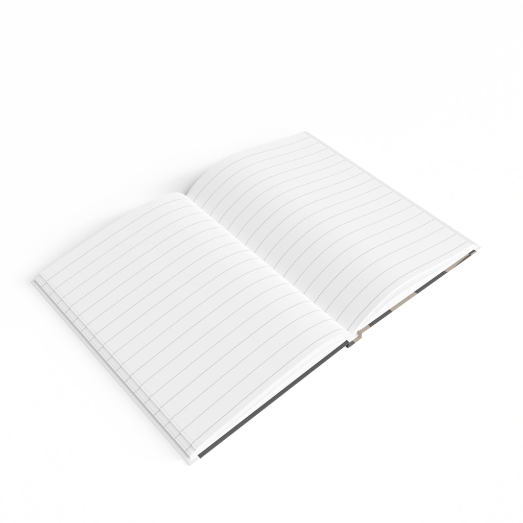 Wavy Checkerboard Hardcover Ruled Journal — Retro Black & Taupe Journal
