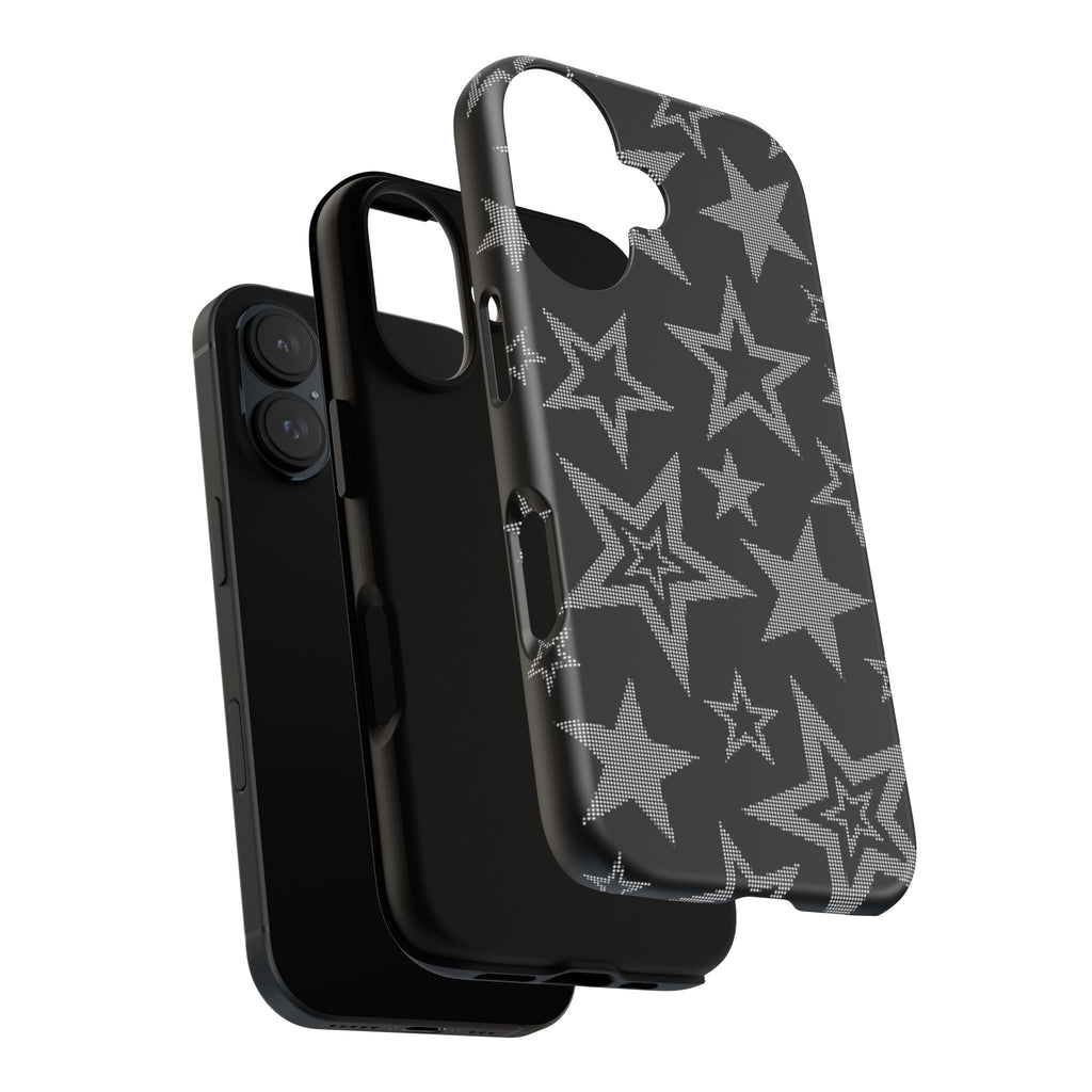 Black Star Pattern Tough Phone Case — Durable Protective Phone Cover