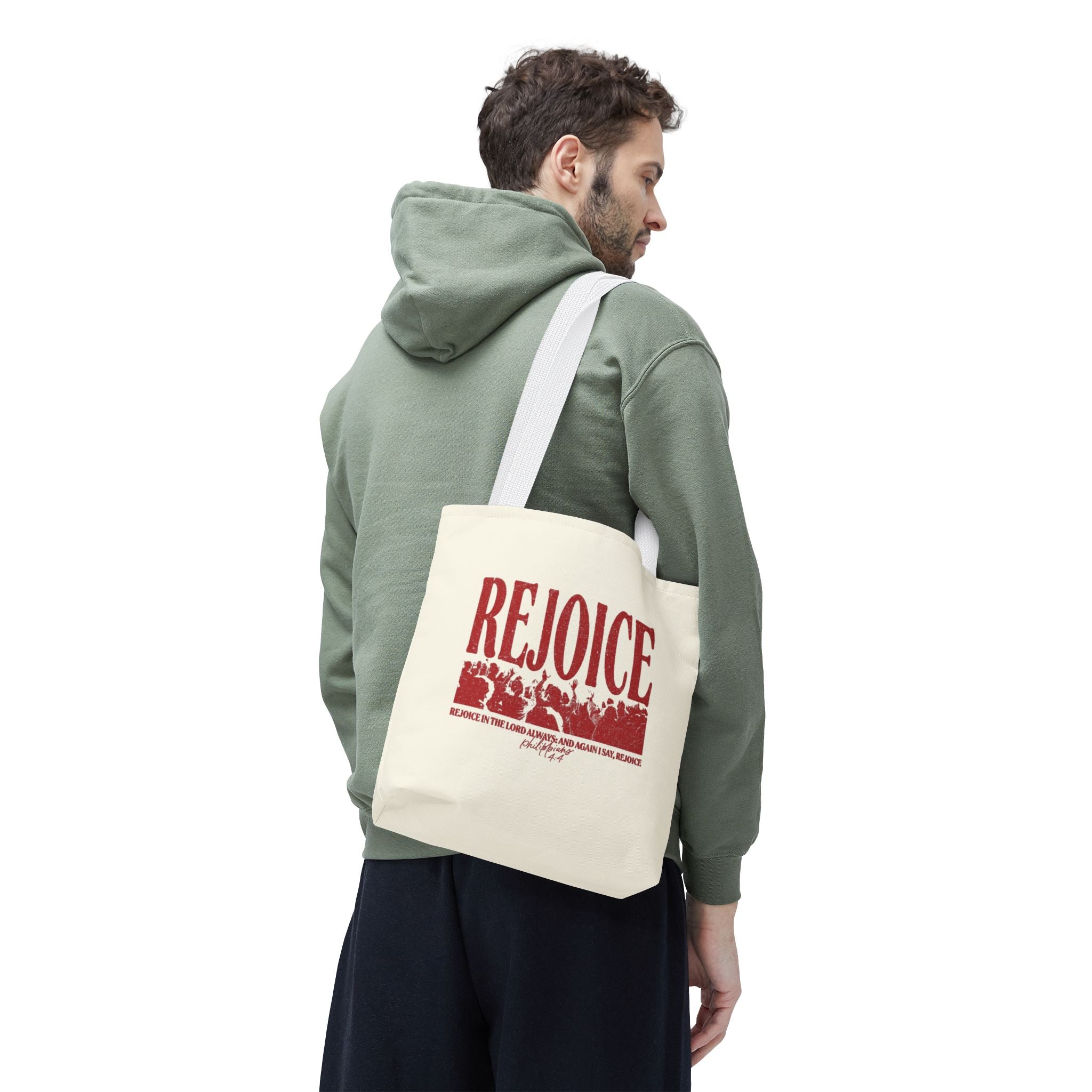 "Rejoice" Graphic Tote Bag