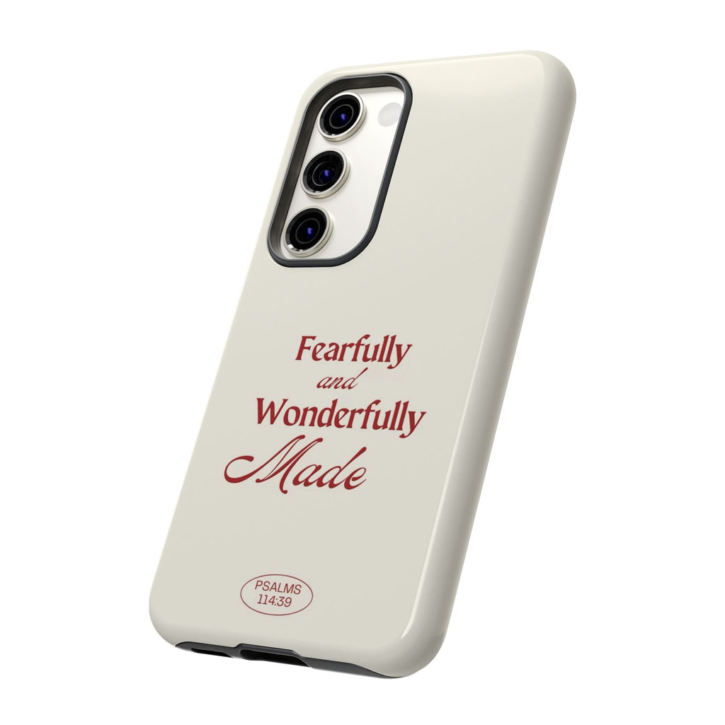 Tough Phone Case — "Fearfully and Wonderfully Made" Christian Scripture Protective Case