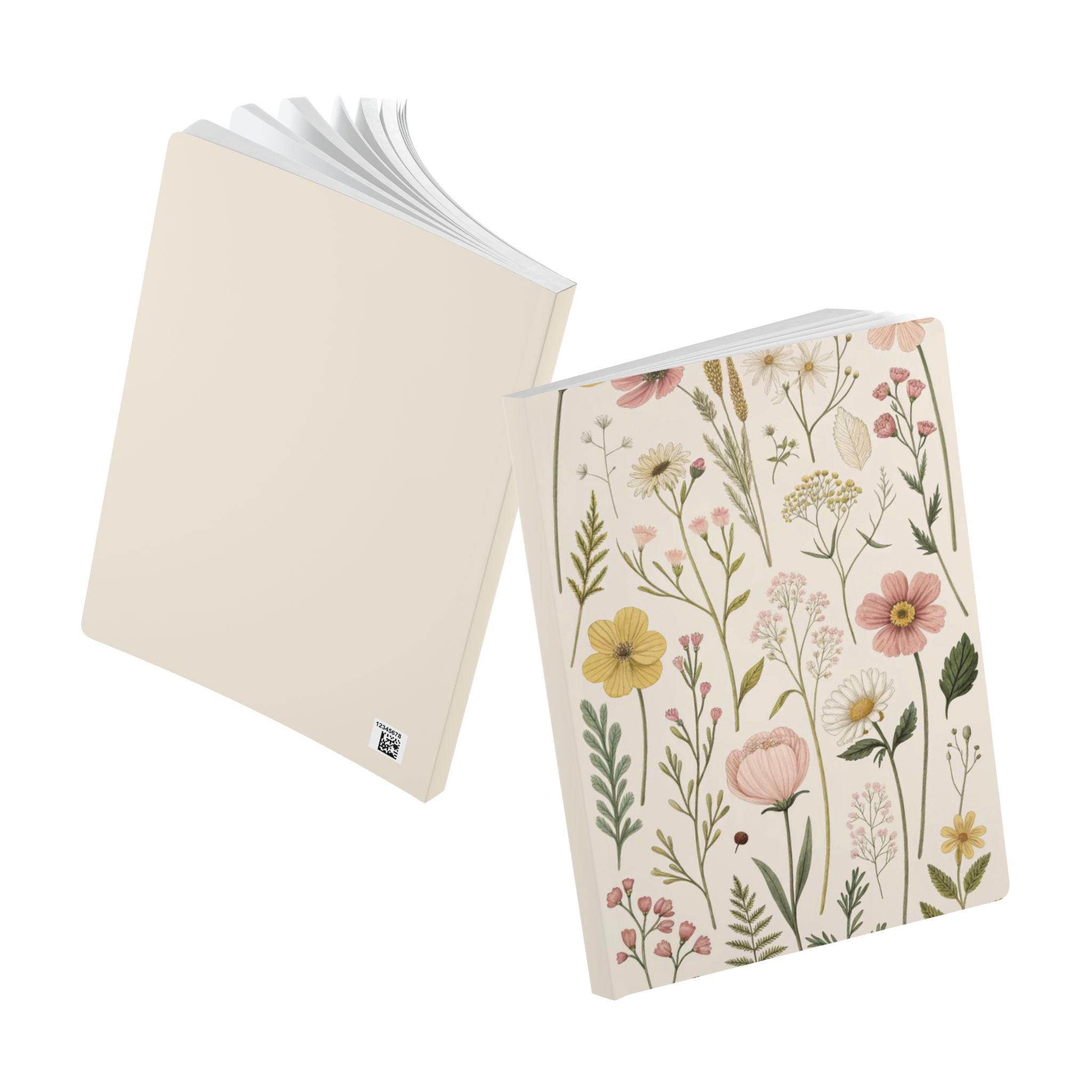 Floral Wildflower Softcover Journal — Botanical Lined Notebook for Notes & Gratitude