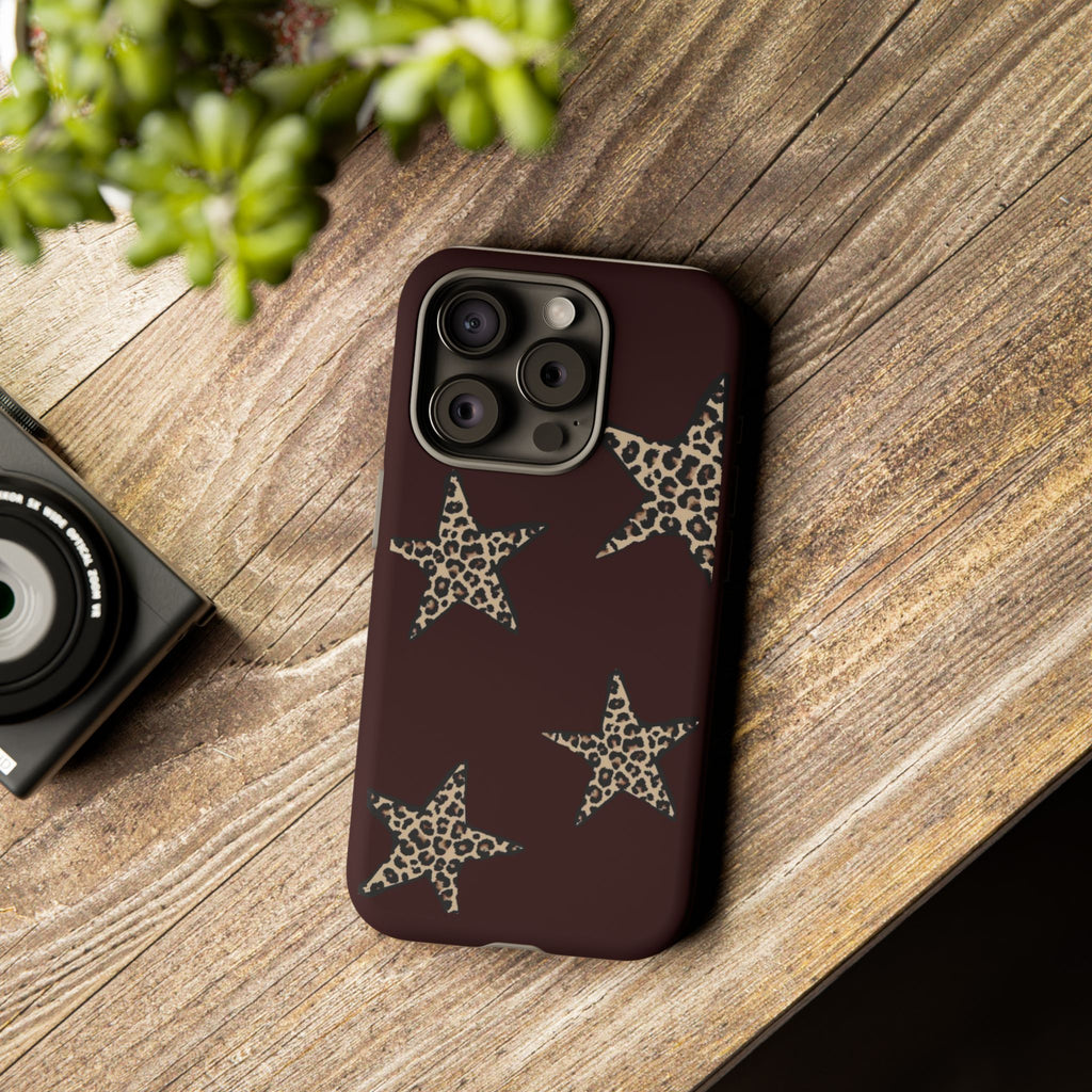 Leopard Star iPhone Case — Chic Brown Protective Tough Case
