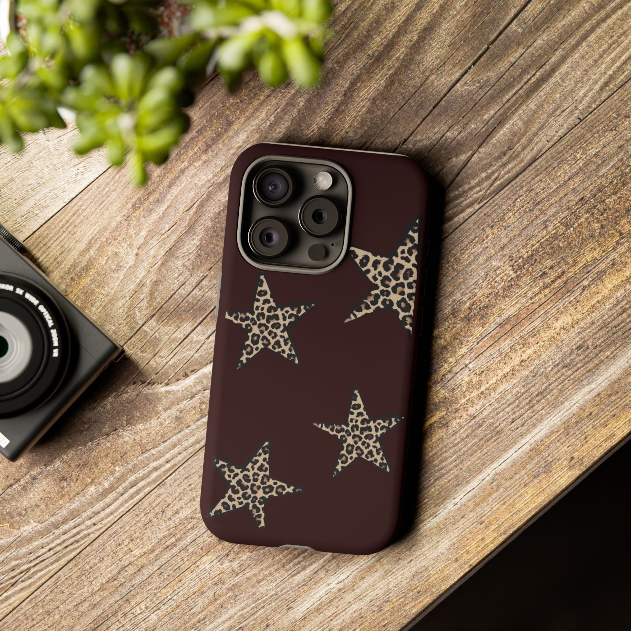 Leopard Star iPhone Case — Chic Brown Protective Tough Case