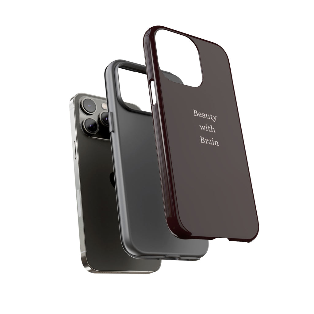 Tough Case — "Beauty with Brain" Protective iPhone Case (Sleek Maroon)