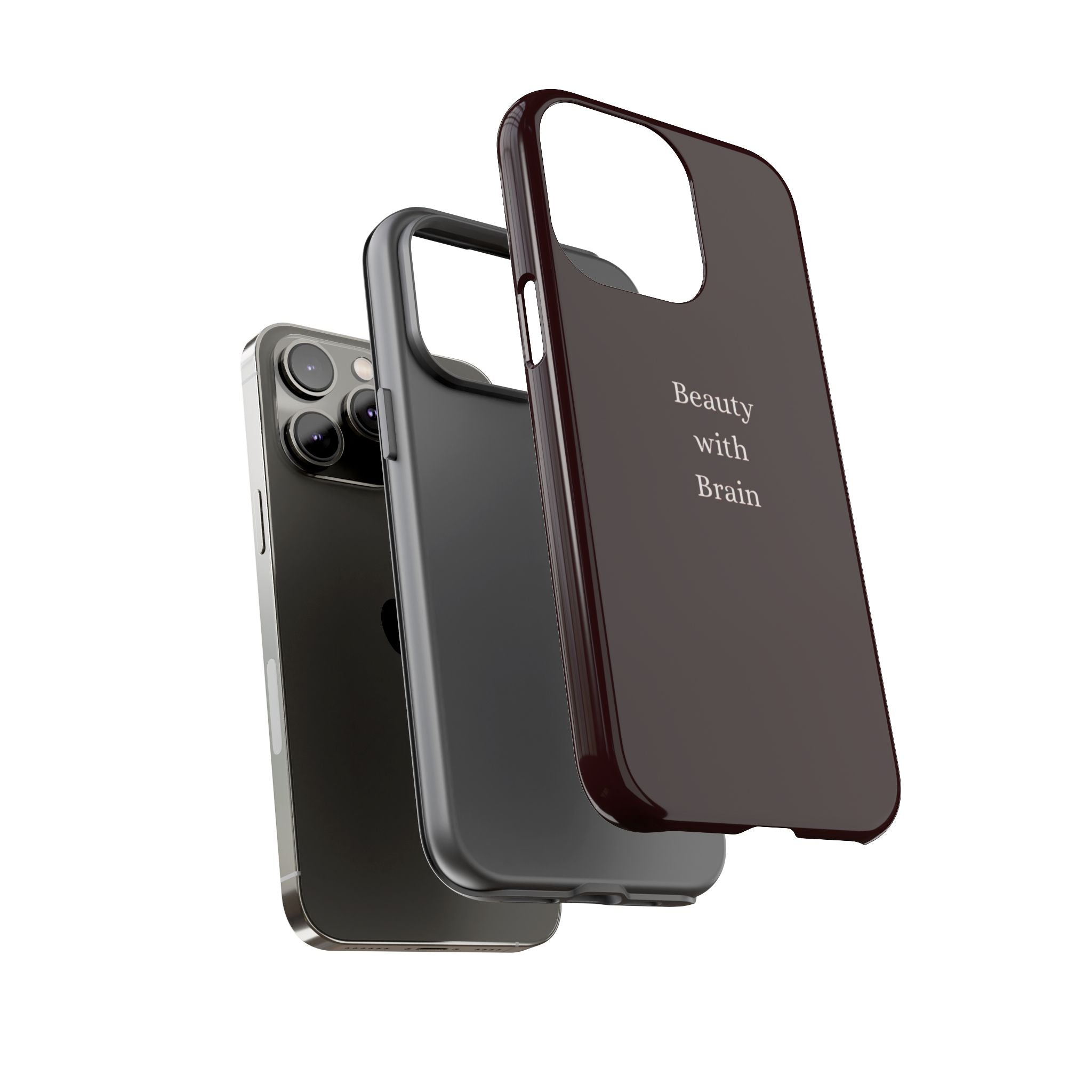 Tough Case — "Beauty with Brain" Protective iPhone Case (Sleek Maroon)