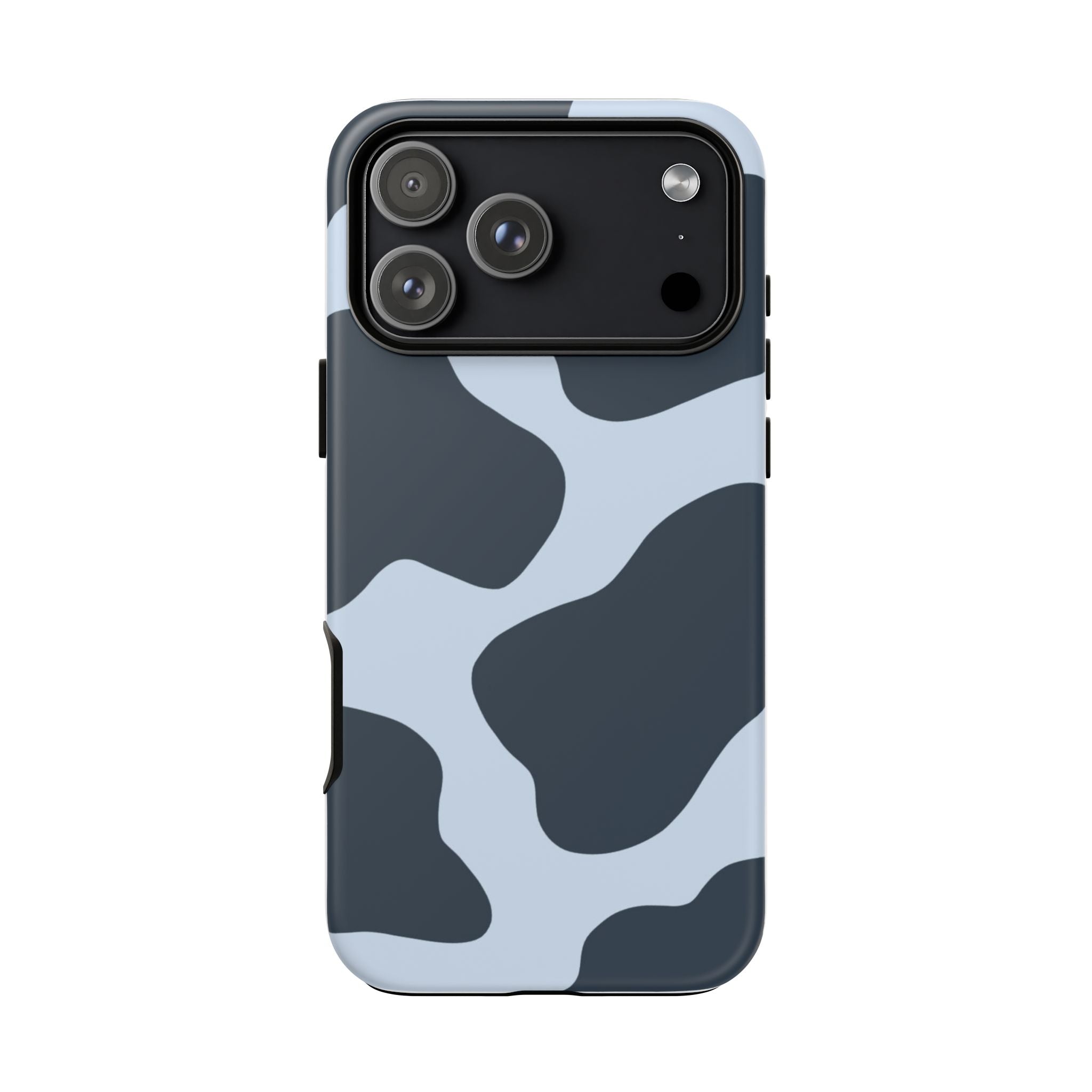 Cow Print Tough iPhone Case — Blue Black Abstract Pattern