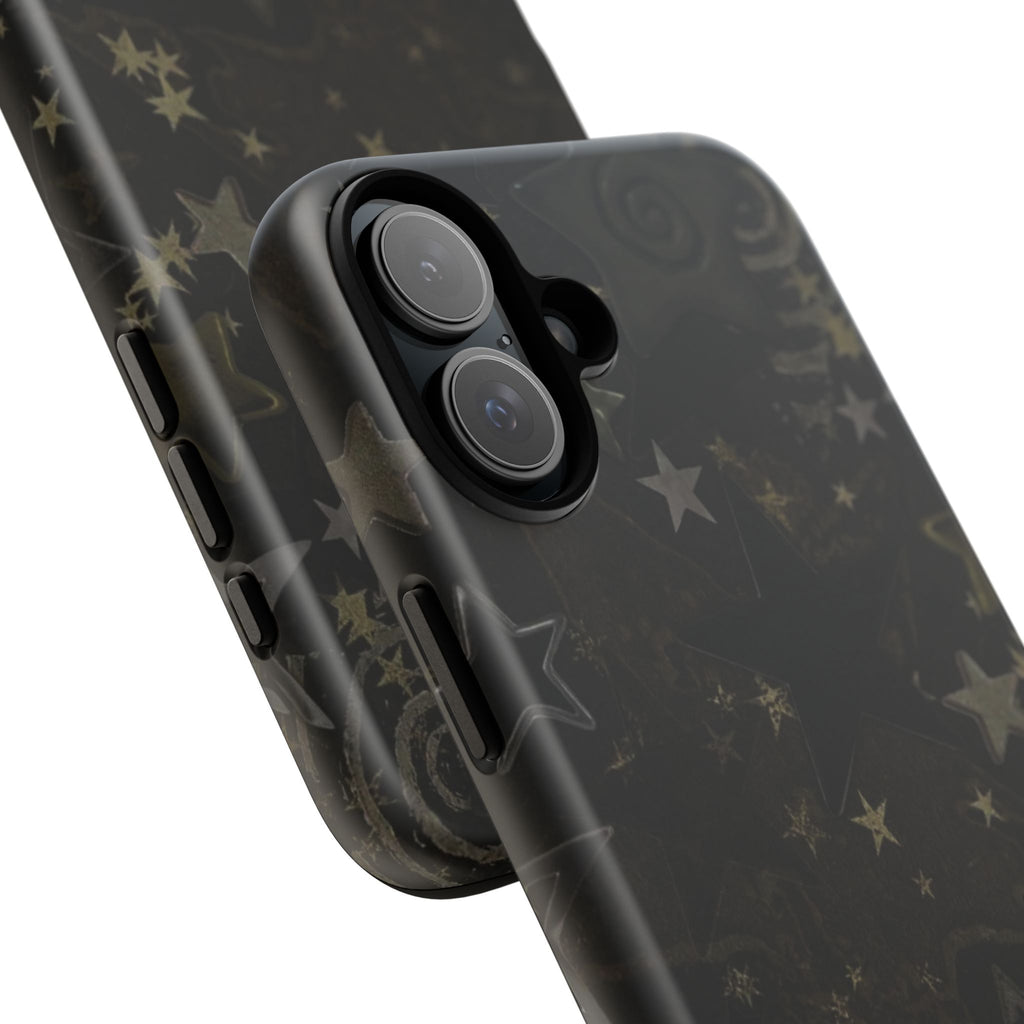 Black Starry iPhone Case – Protective Tough Case with Subtle Galaxy Pattern