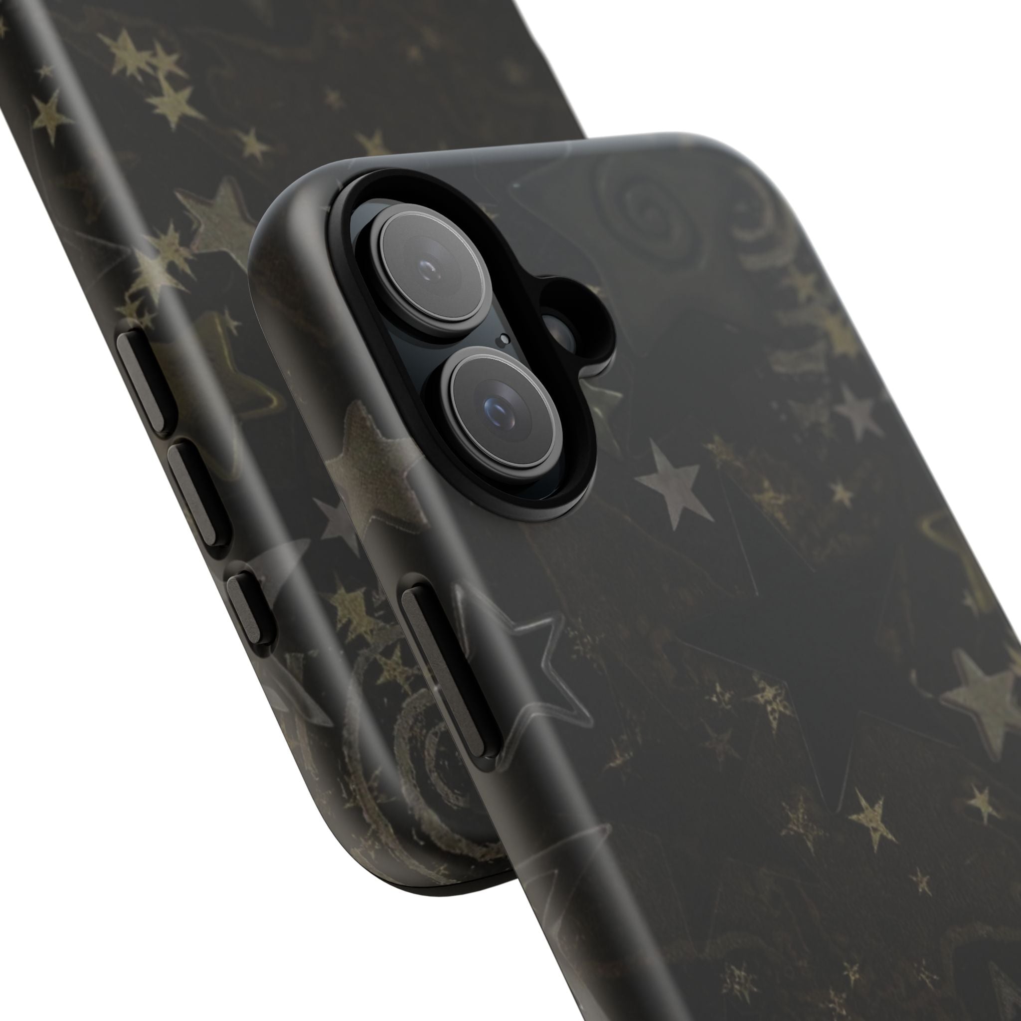 Black Starry iPhone Case – Protective Tough Case with Subtle Galaxy Pattern